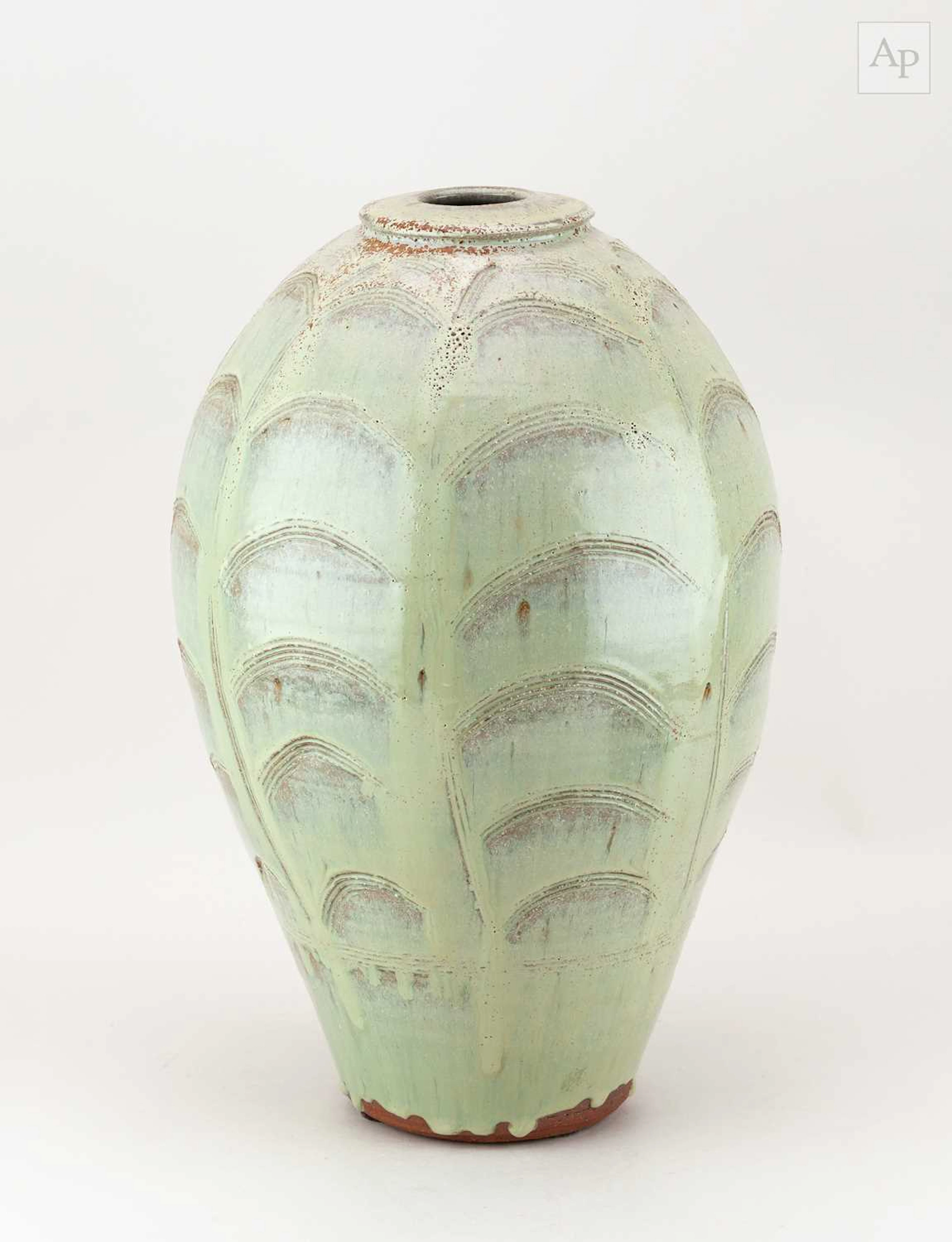 PHIL ROGERS (1951-2020); a tall stoneware bottle covered...