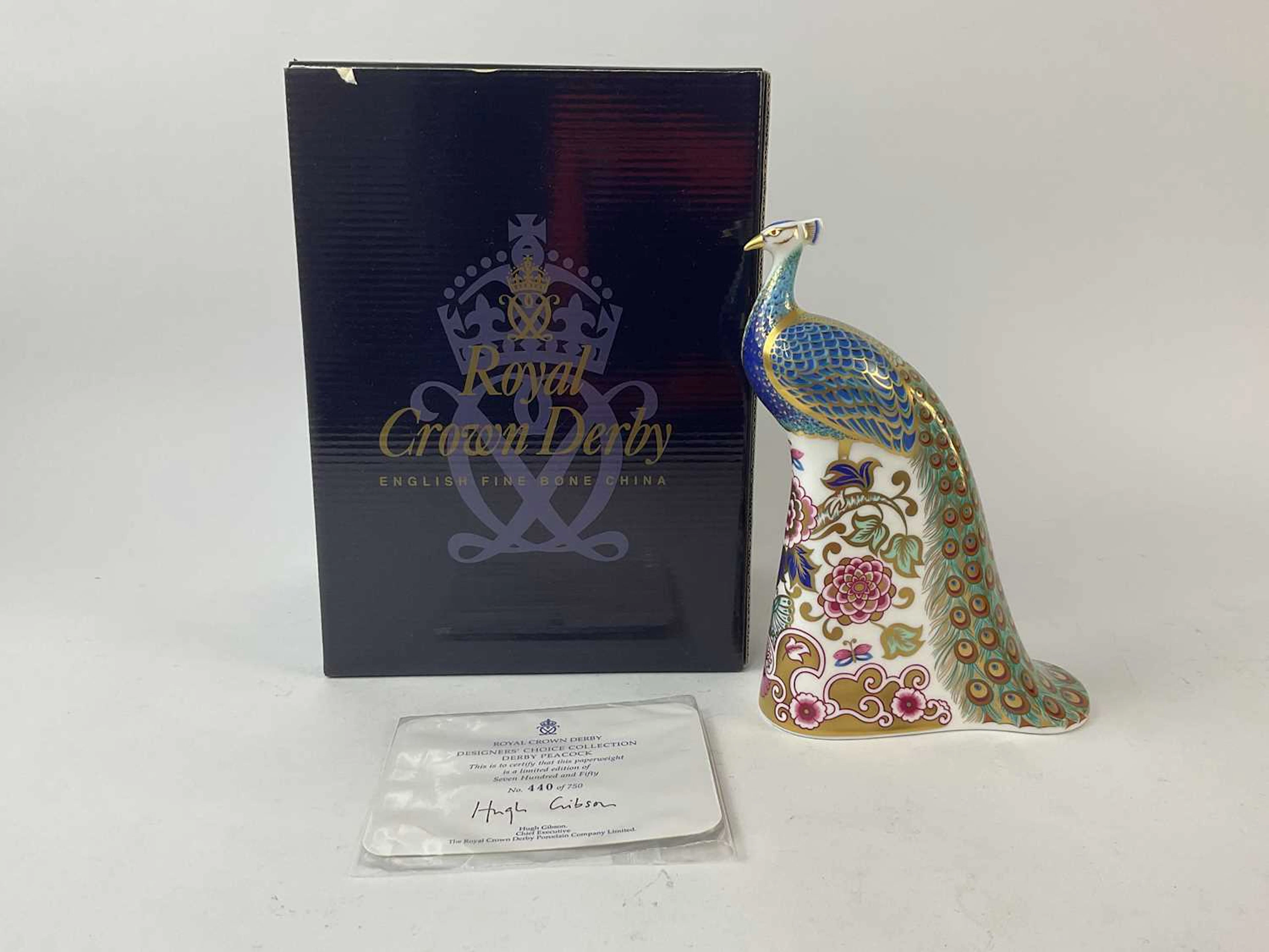 ROYAL CROWN DERBY; 'Derby Peacock' figure