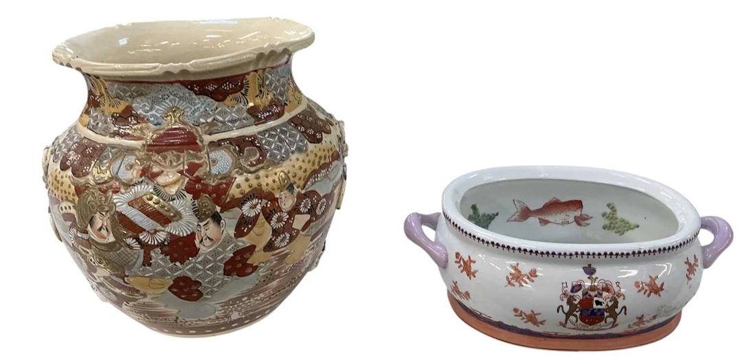 A modern Japanese Satsuma type jardinière