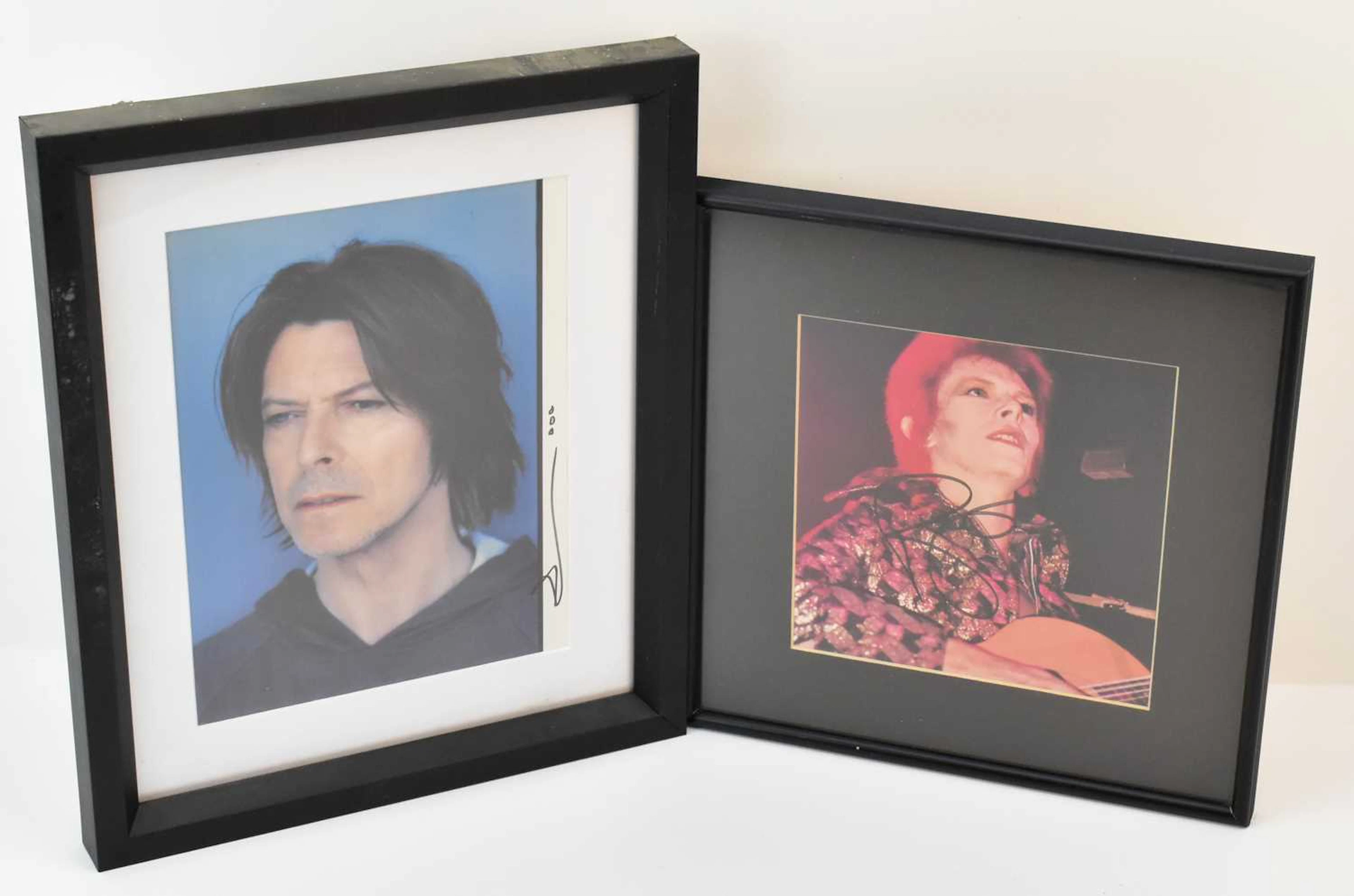 DAVID BOWIE; two signed photo images of David Bowie
