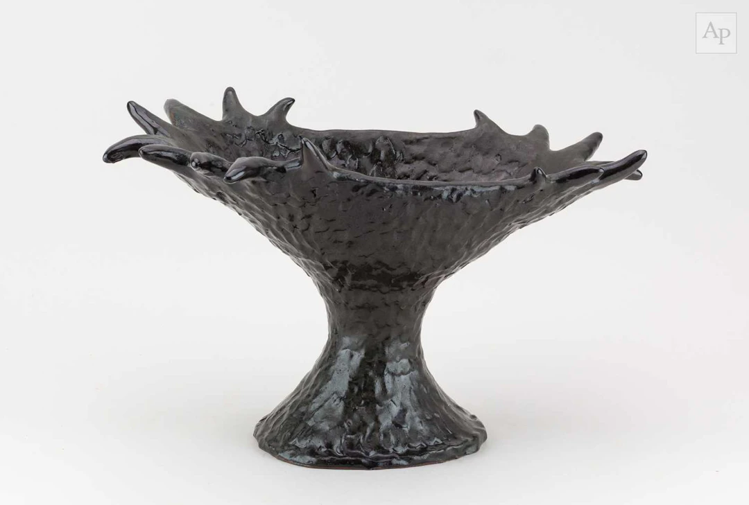 DAN ARBEID (1928-2010); a stoneware bowl with splayed base