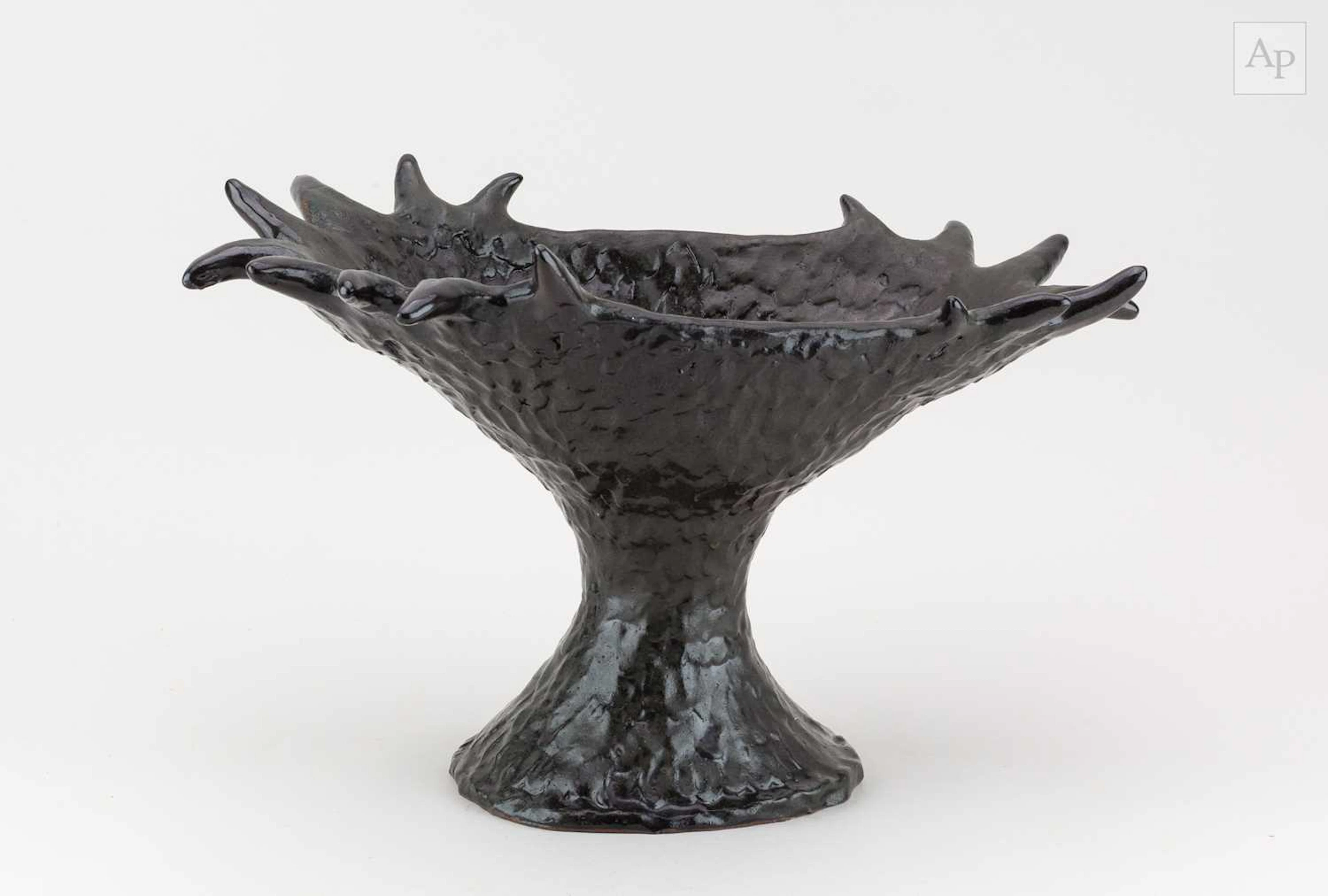 DAN ARBEID (1928-2010); a stoneware bowl with splayed base