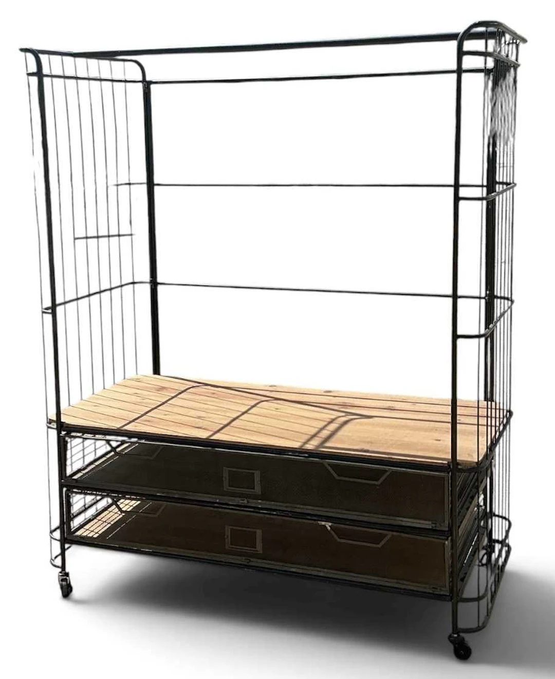 A modern contemporary industrial style metal flatpack two door wardrobe