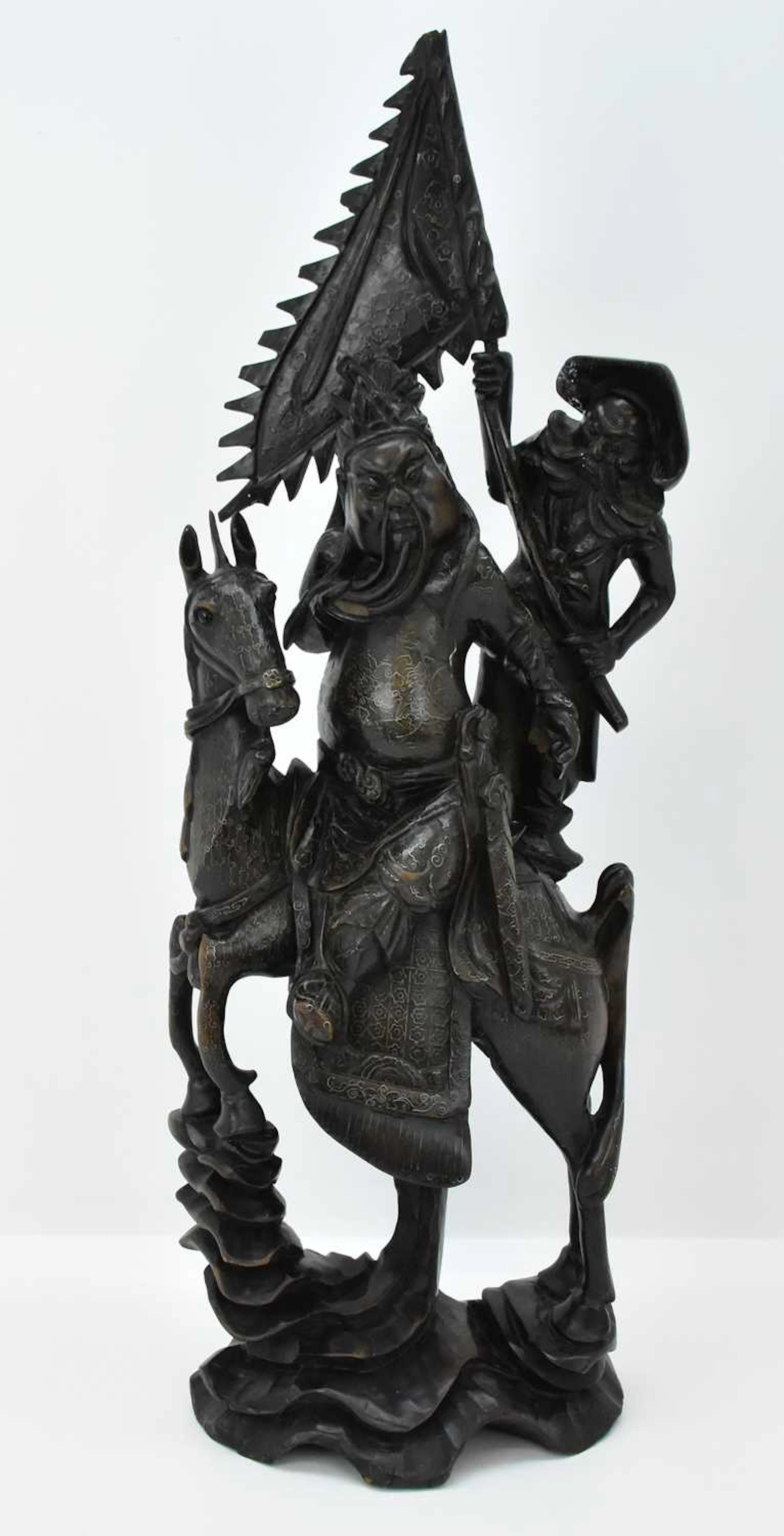 A late 19th/early 20th century Chinese carved hardwood...