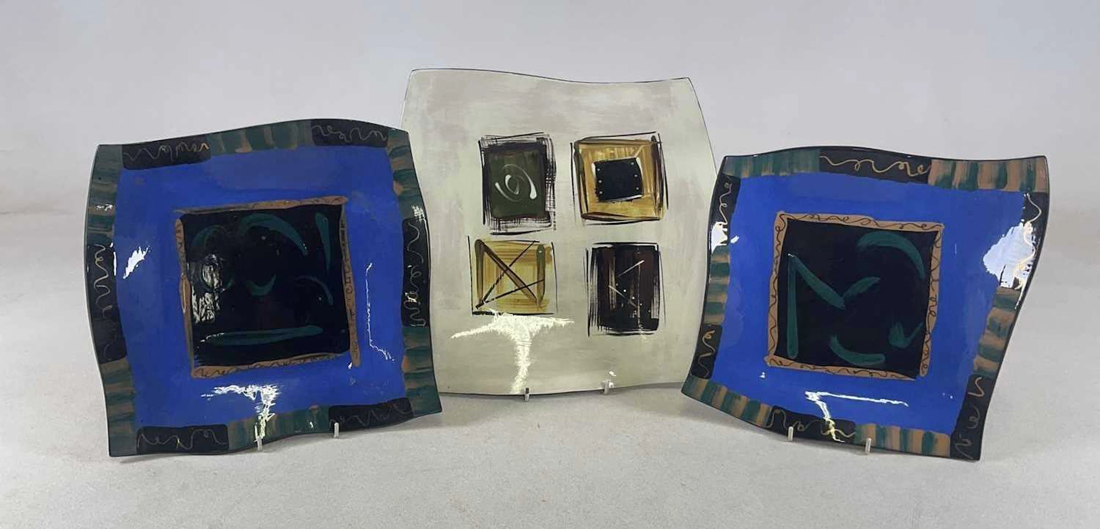 PETALUMA; three 1998 studio pottery plates
