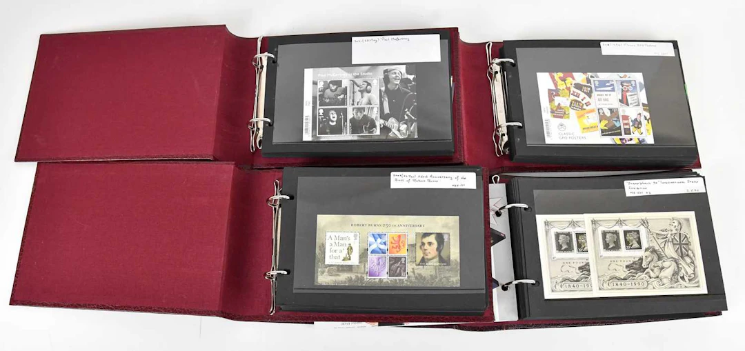 GREAT BRITAIN; 1990 - 2022 miniature sheet mint collection in four albums