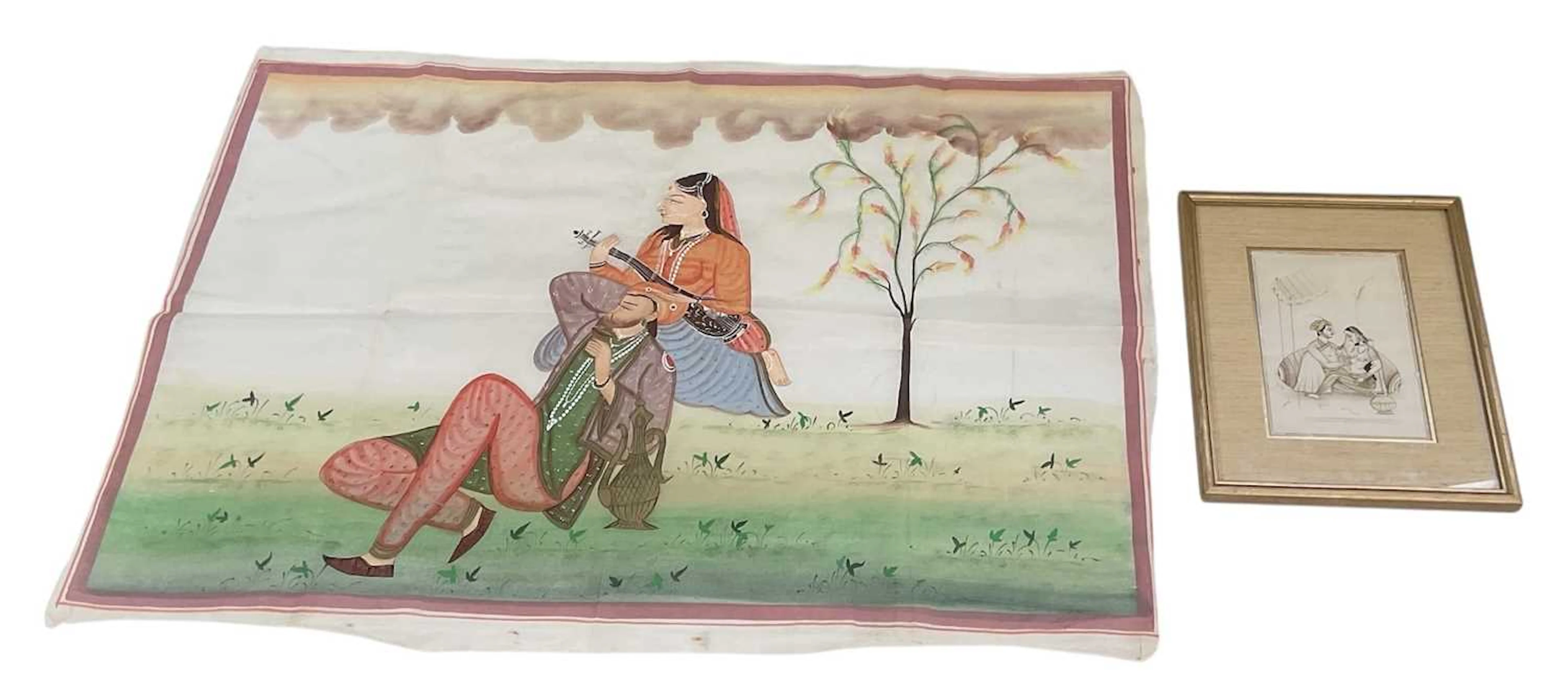 An Indian Mughal watercolour and gouache