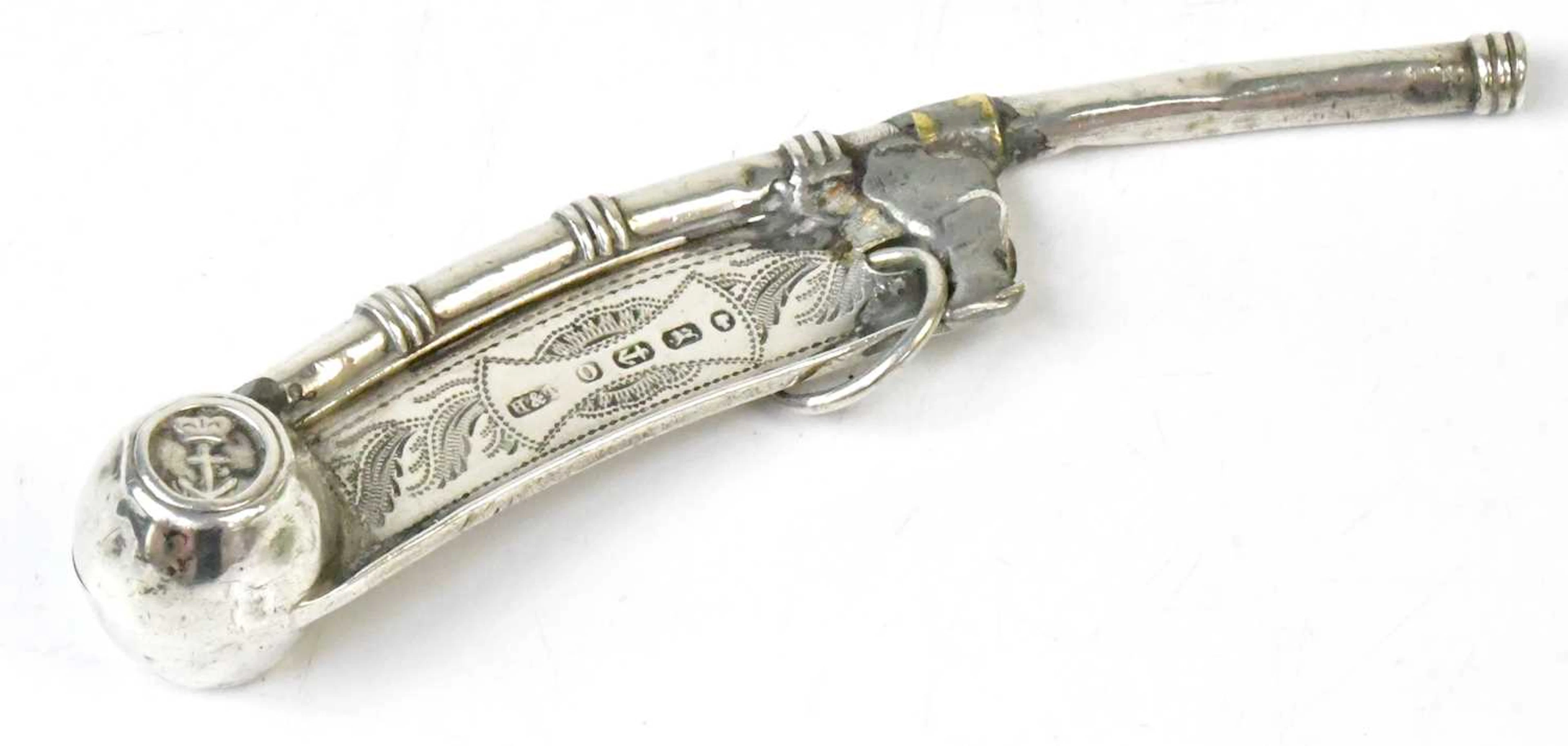 HILLIARD & THOMASON; a Victorian hallmarked silver bosun's whistle