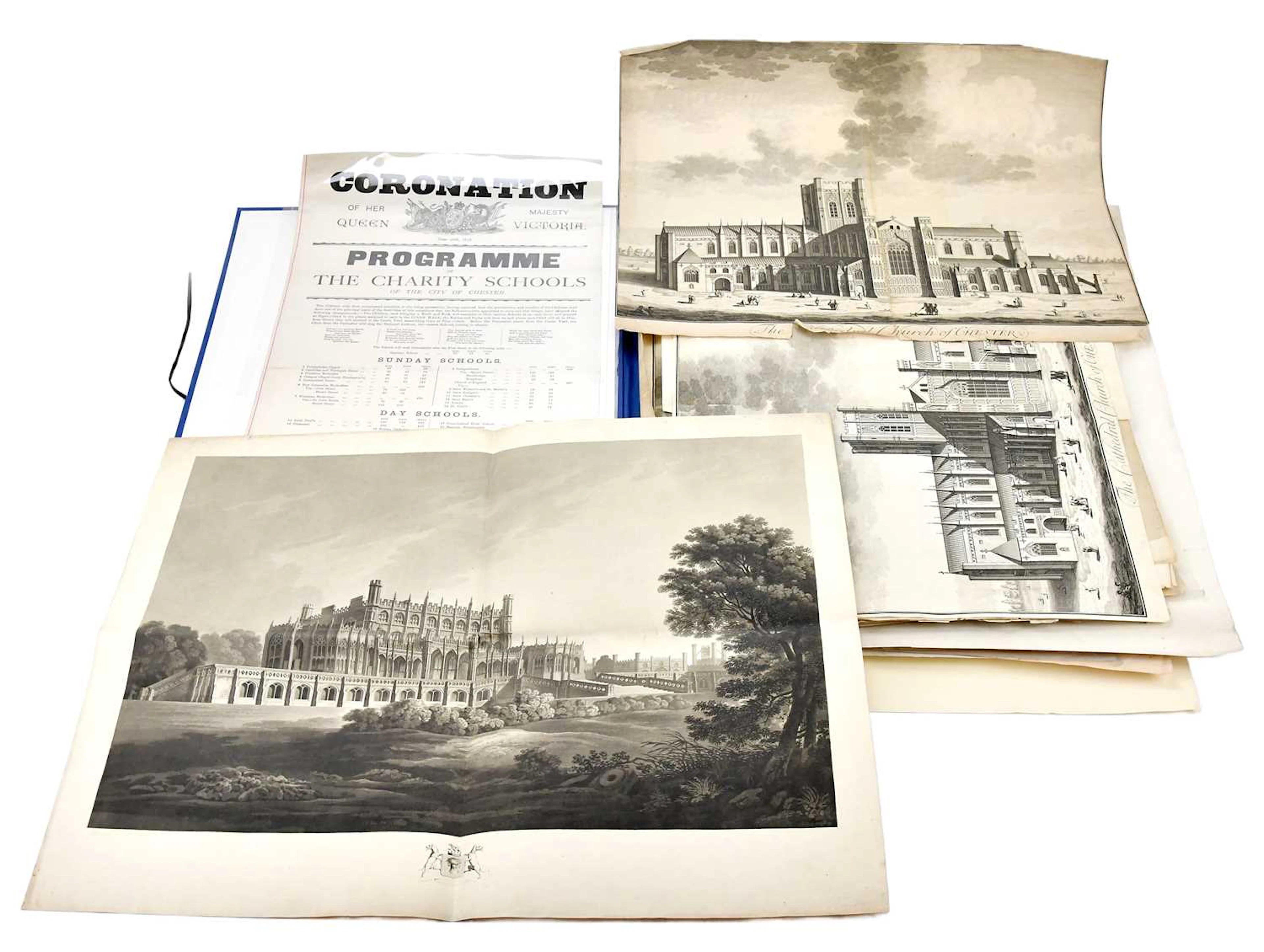 A collection of 18th century and later engravings of Chester and Cheshire