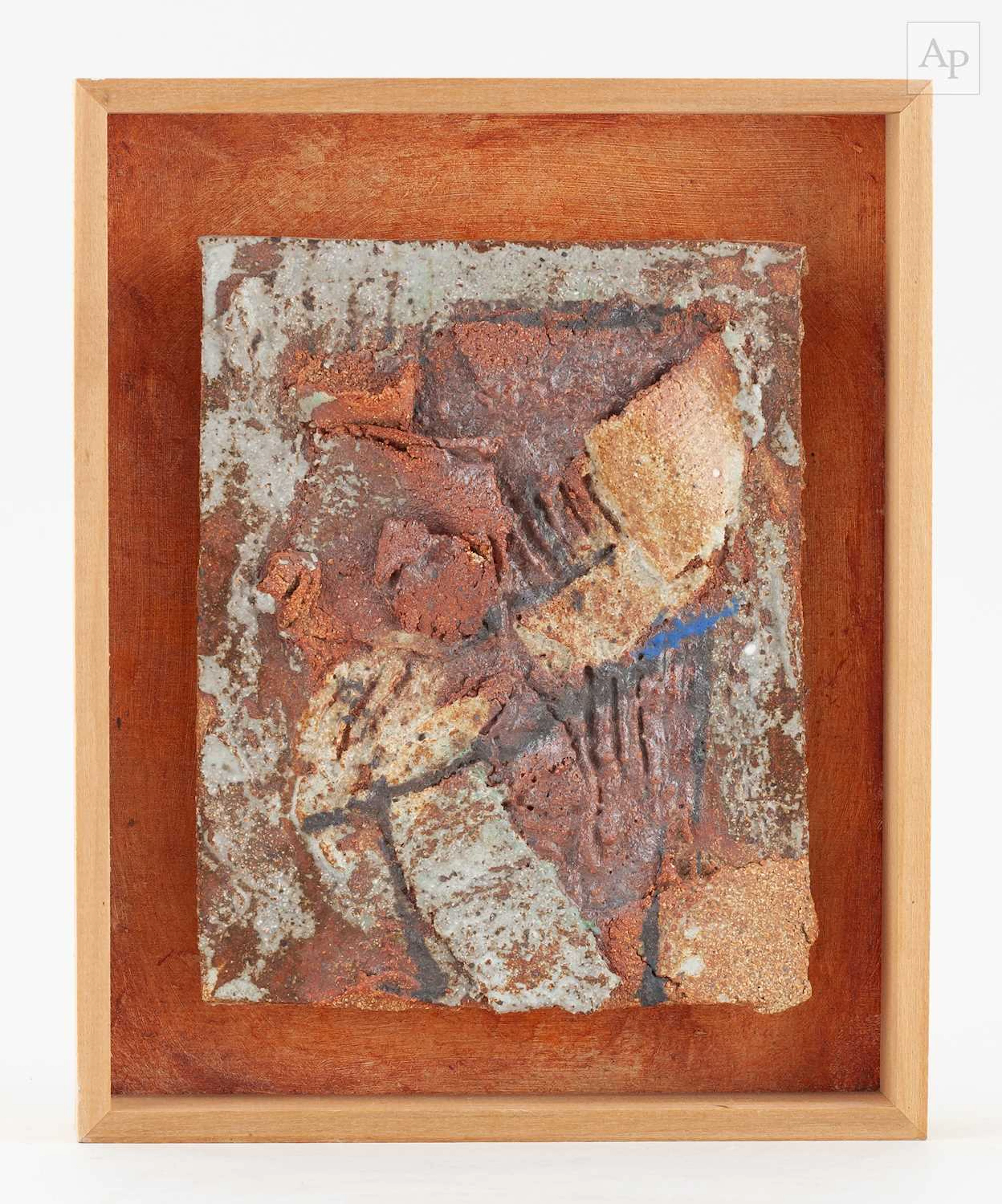 ROBIN WELCH (1936-2019); a stoneware plaque with heavily...