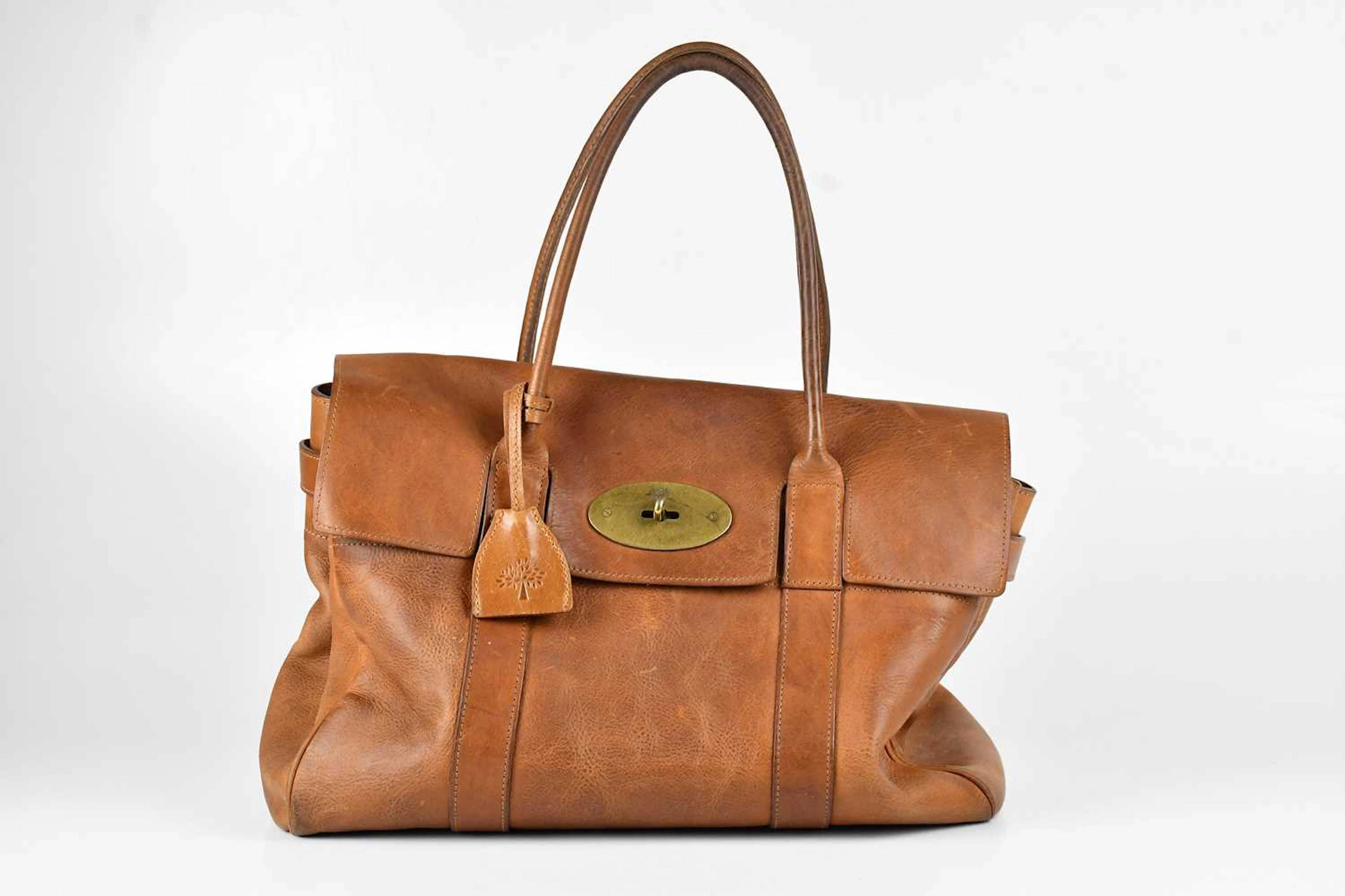 MULBERRY; a tan grained leather Bayswater handbag