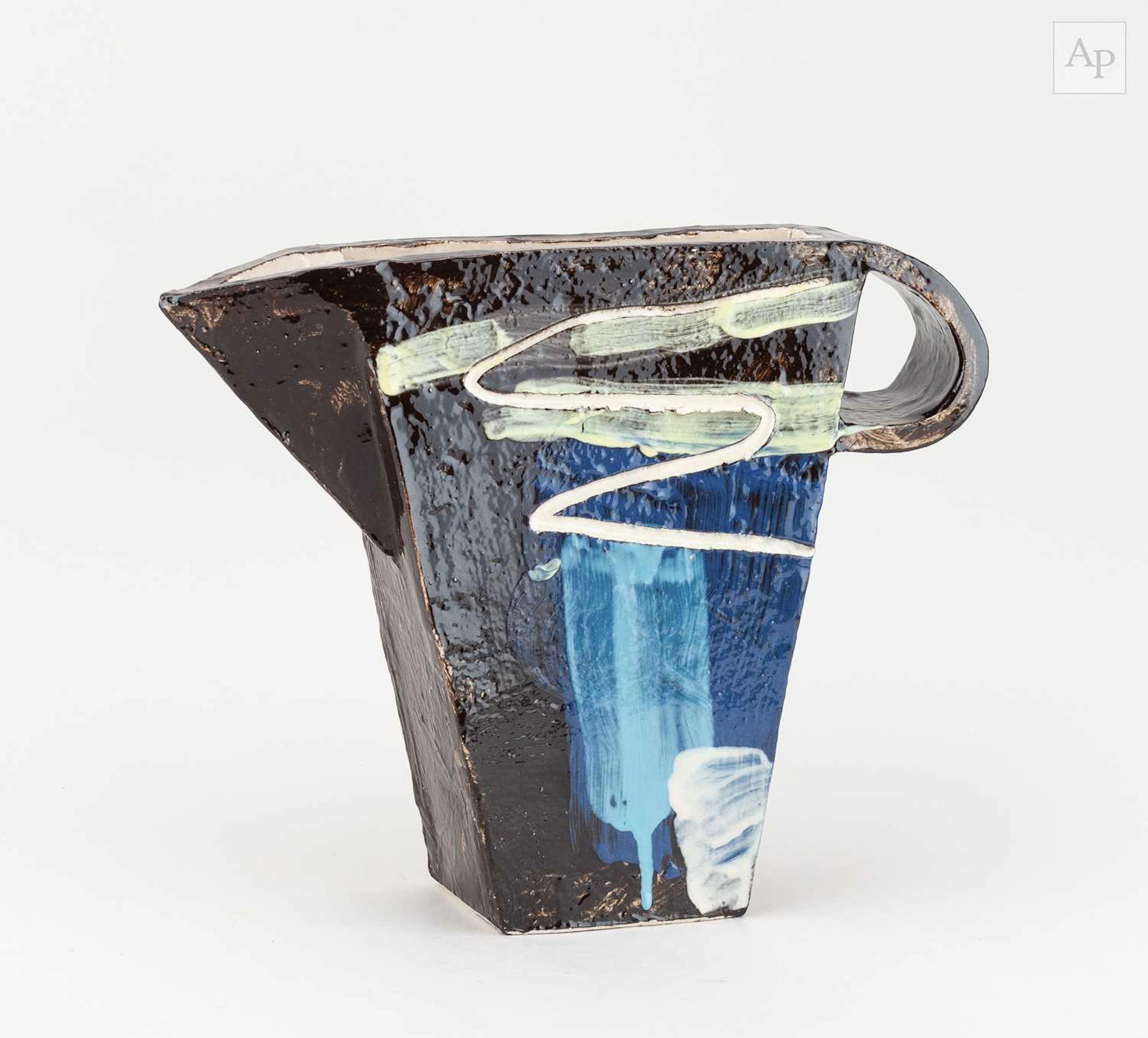 BRUCE McLEAN (born 1944); an earthenware jug form with...