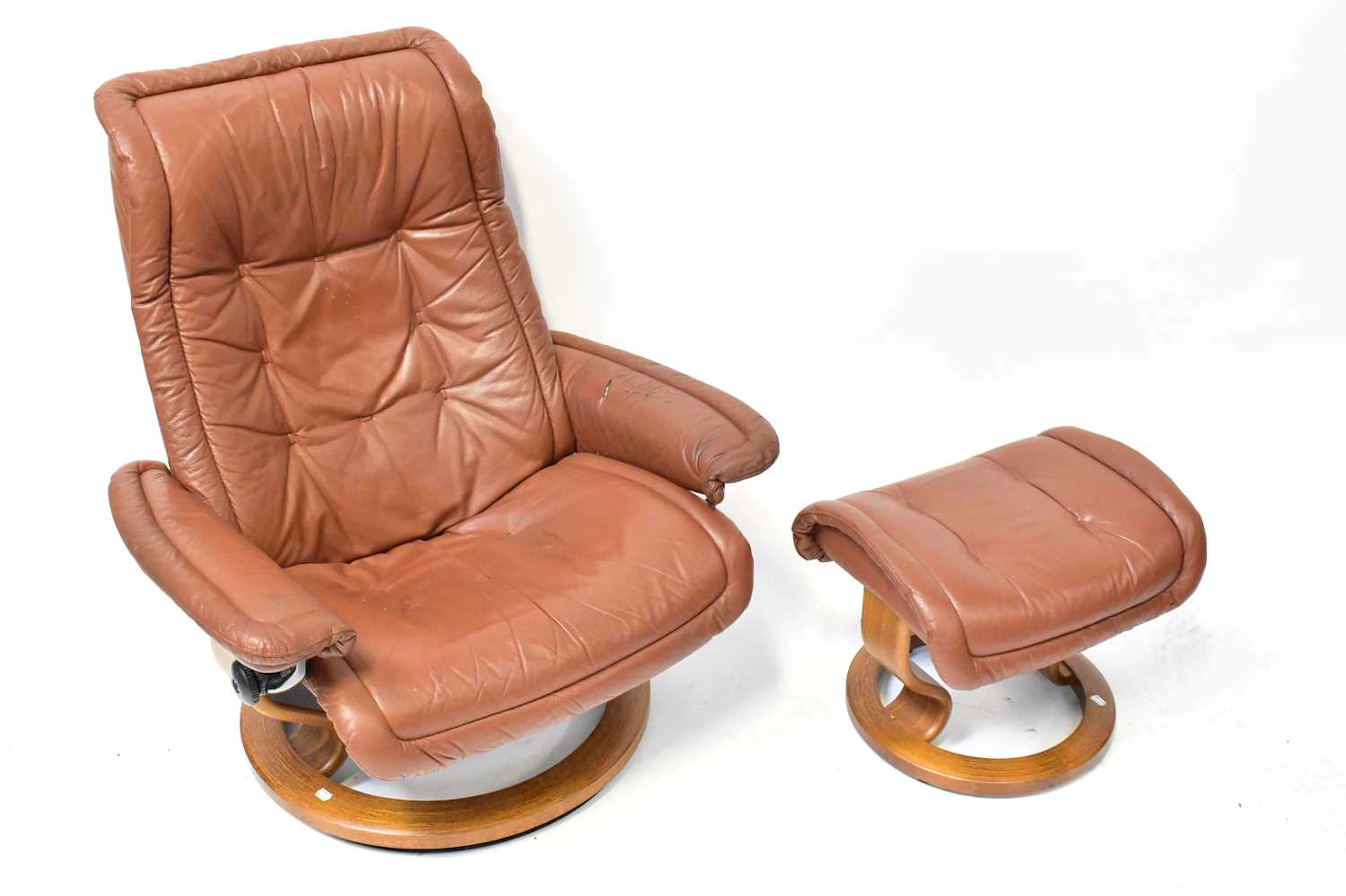 An Ekornes Stressless reclining chair