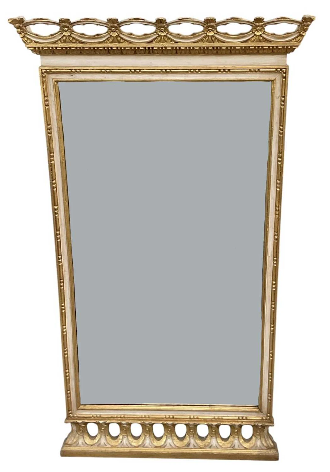 A modern rectangular gilt framed pier glass wall mirror
