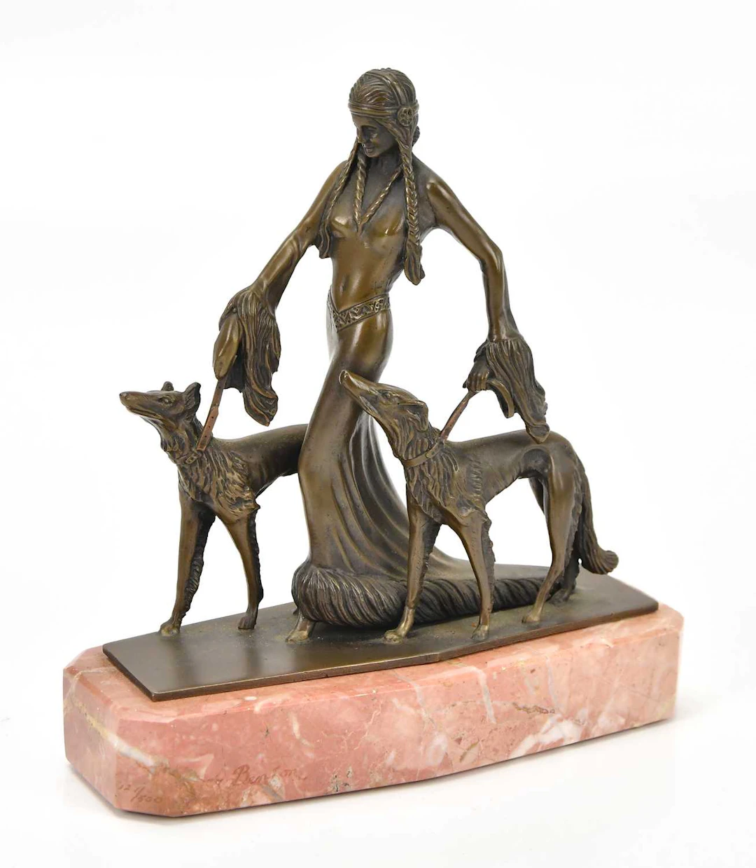 AFTER DEMÉTRE CHIPARUS; a small reproduction bronze of a...