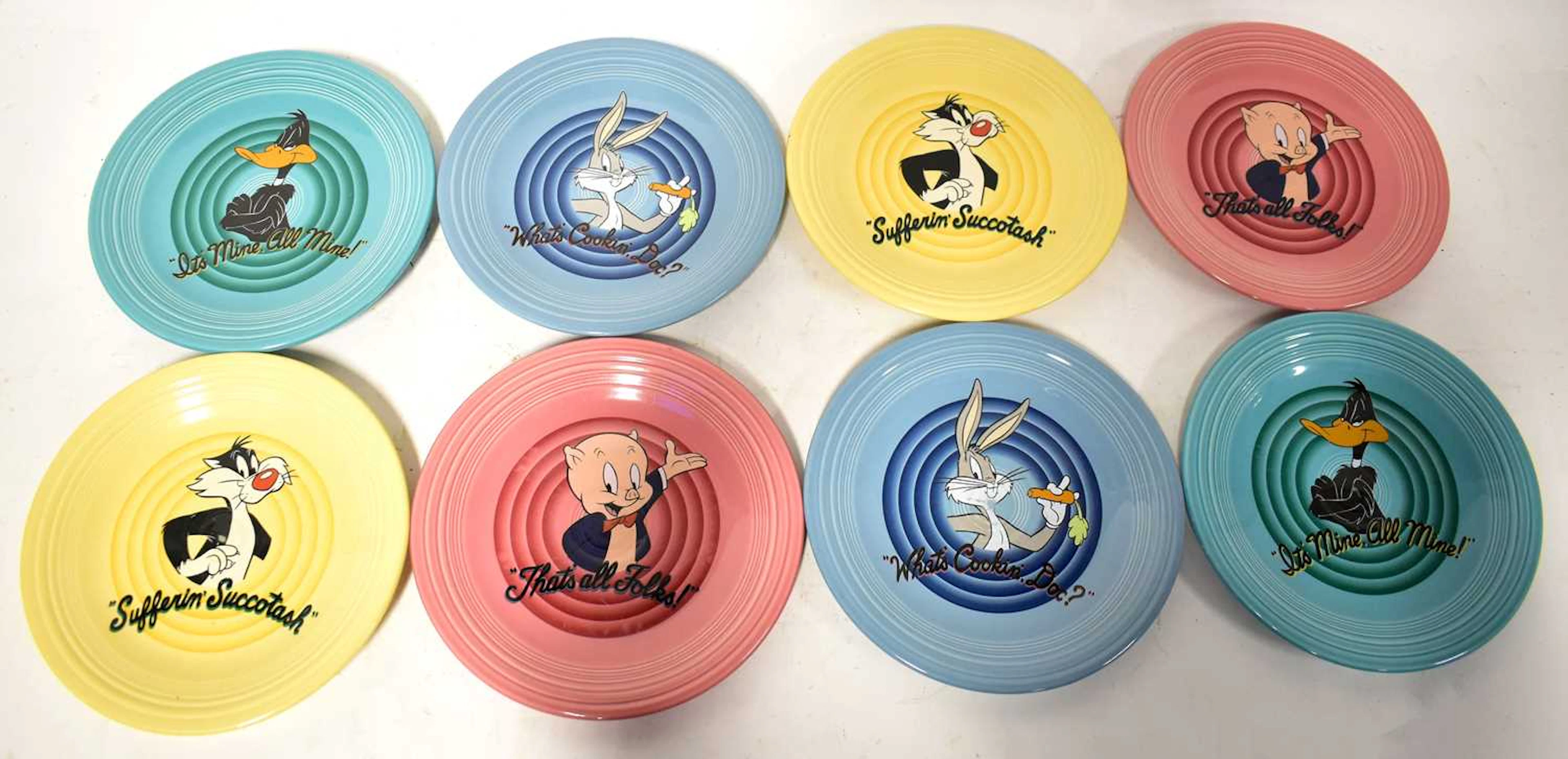 FIESTA WARE; eight 'Looney Tunes' dinner plates