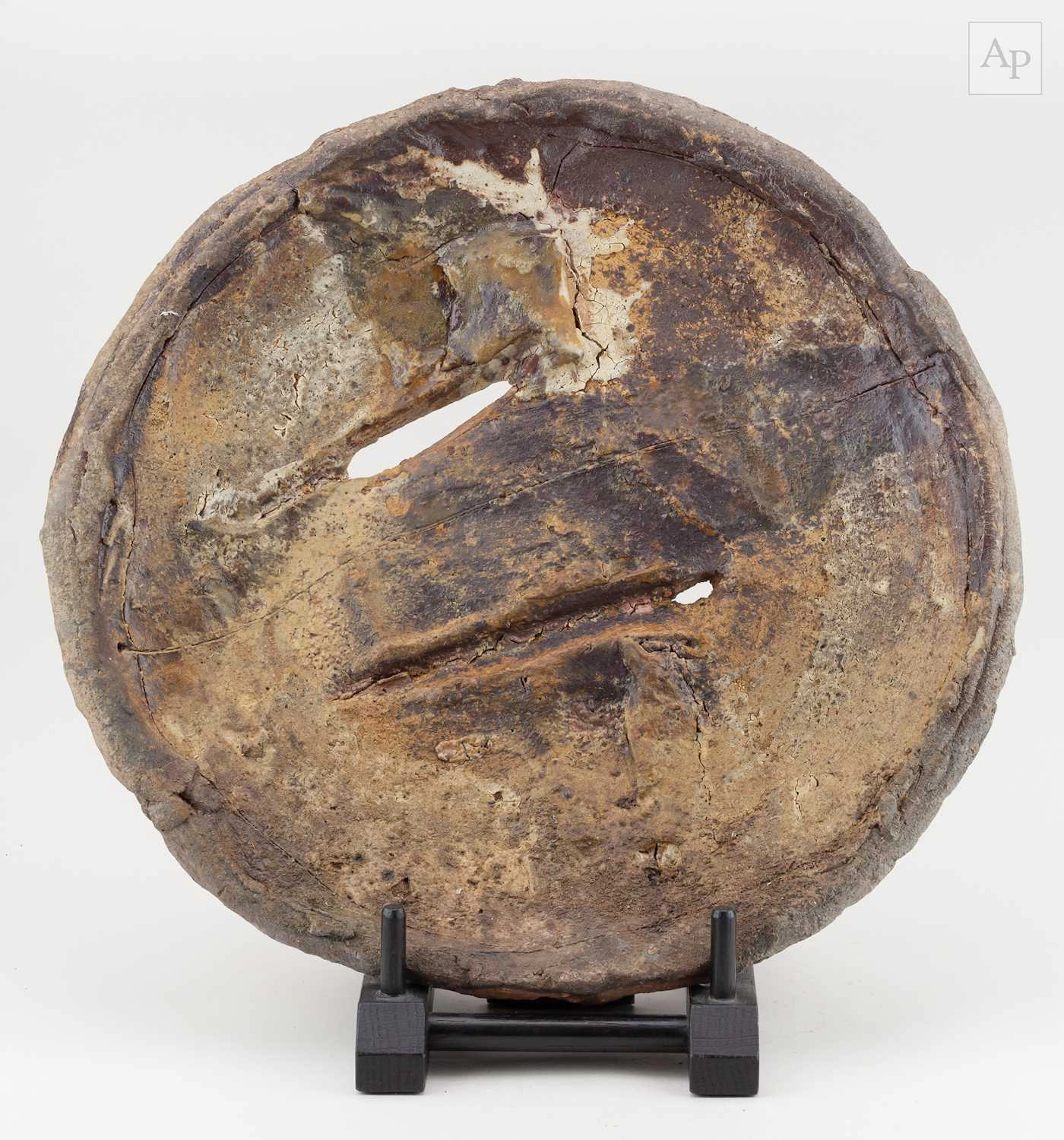 CHARLES BOUND (born 1939); a large wood fired stoneware...