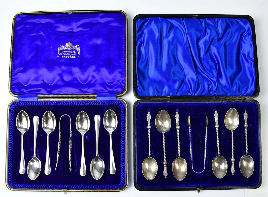 CHARLES BLACKENSEE & SON; a cased set of six George V...