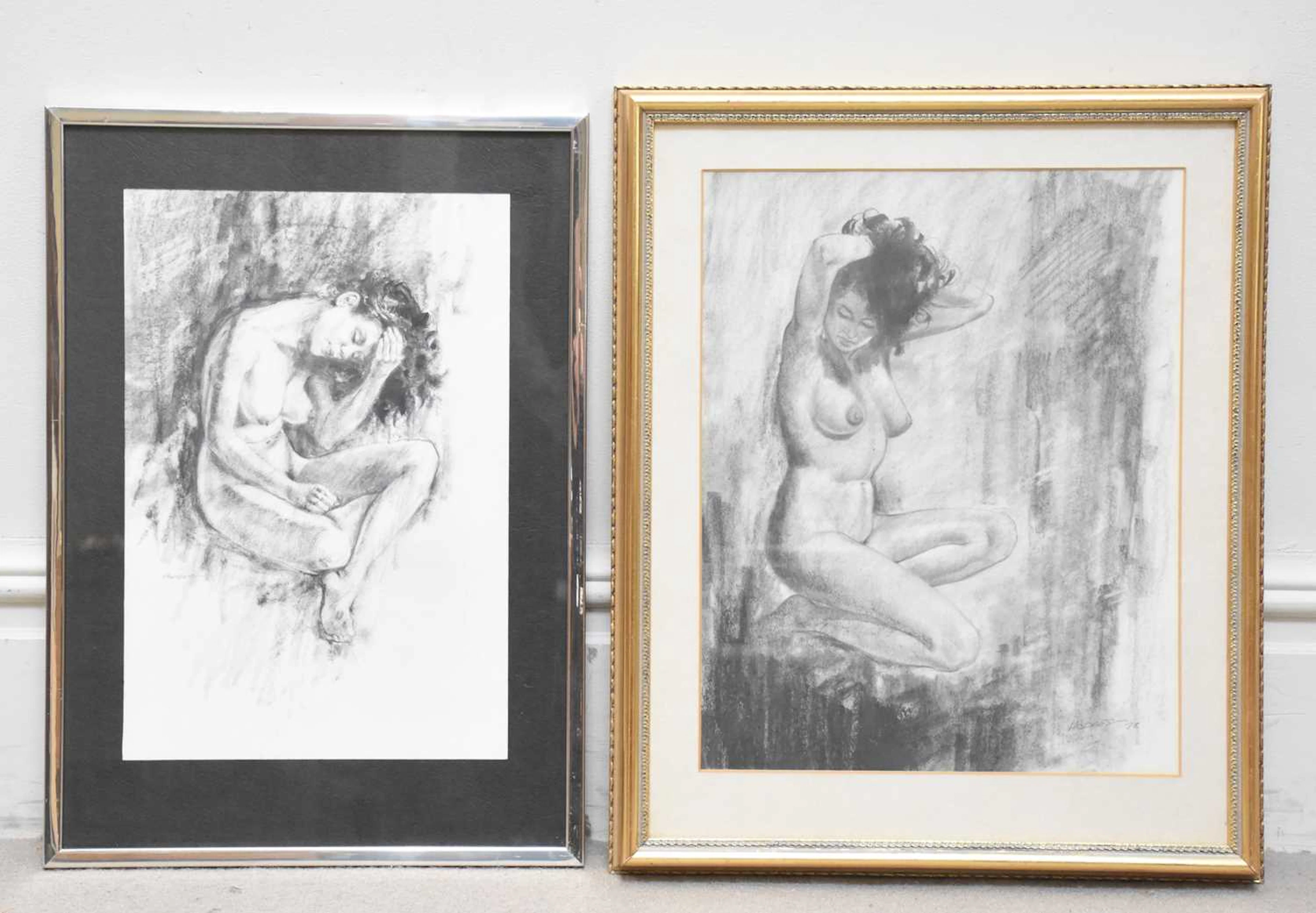 EDGAR HODGES (1928-2025); two pencil drawings...