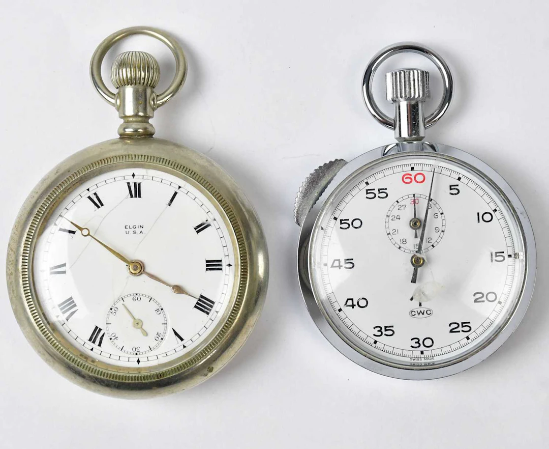 ELGIN; a silver-plated open face military pocketwatch