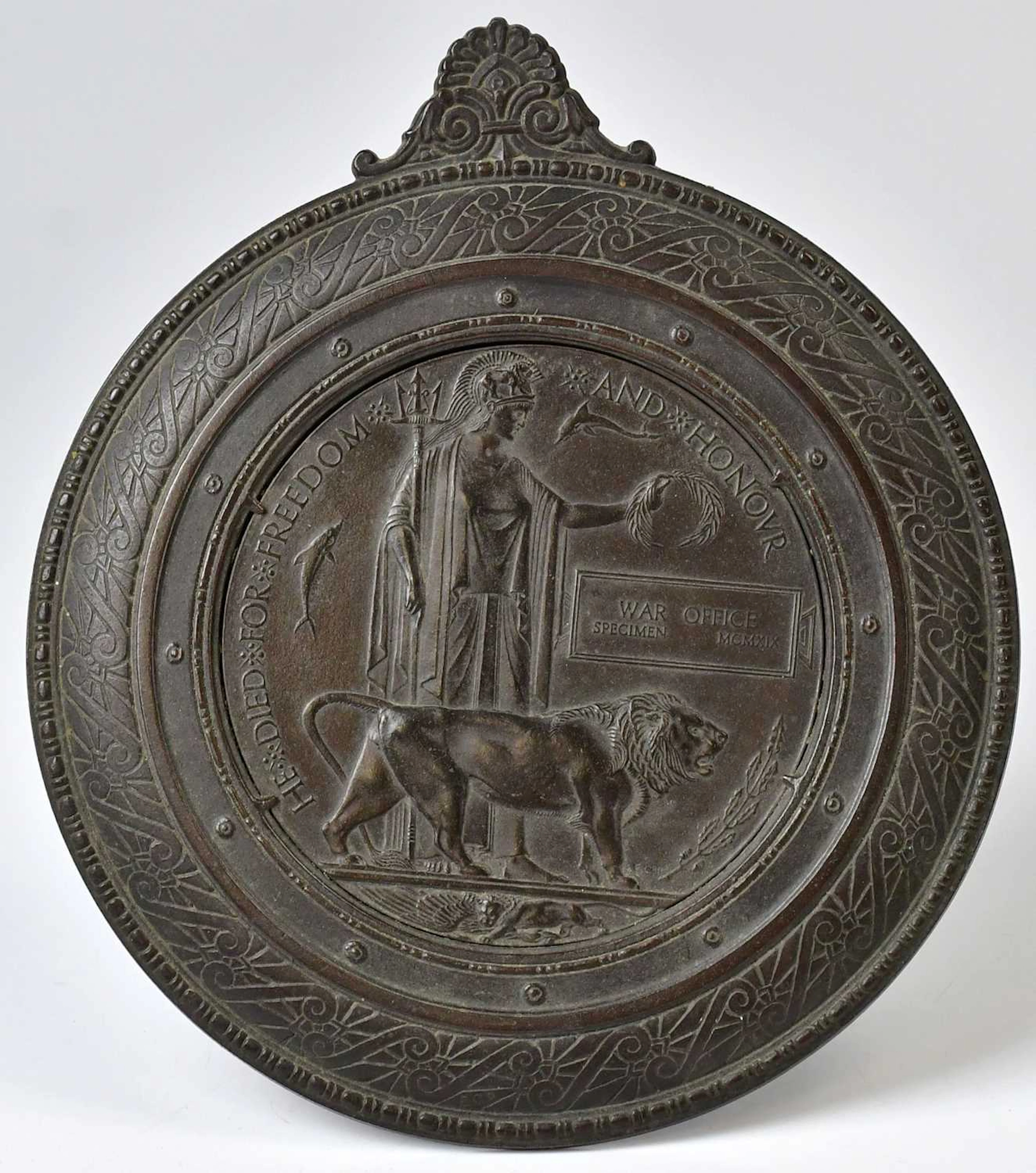 EDWARD CARTER PRESTON (1885-1965); a bronze roundel of the Memorial Plaque
