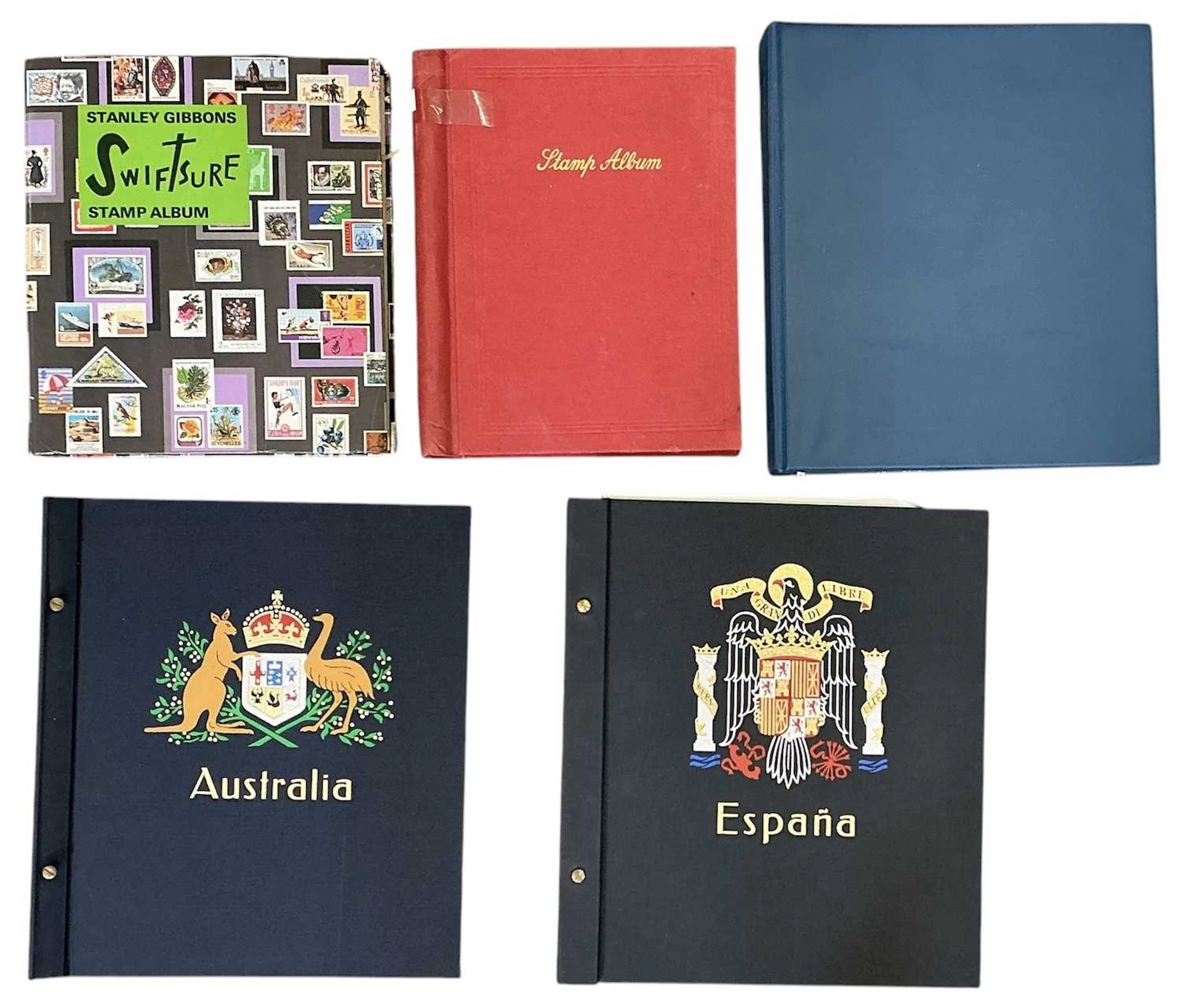 Five assorted all world stamp albums