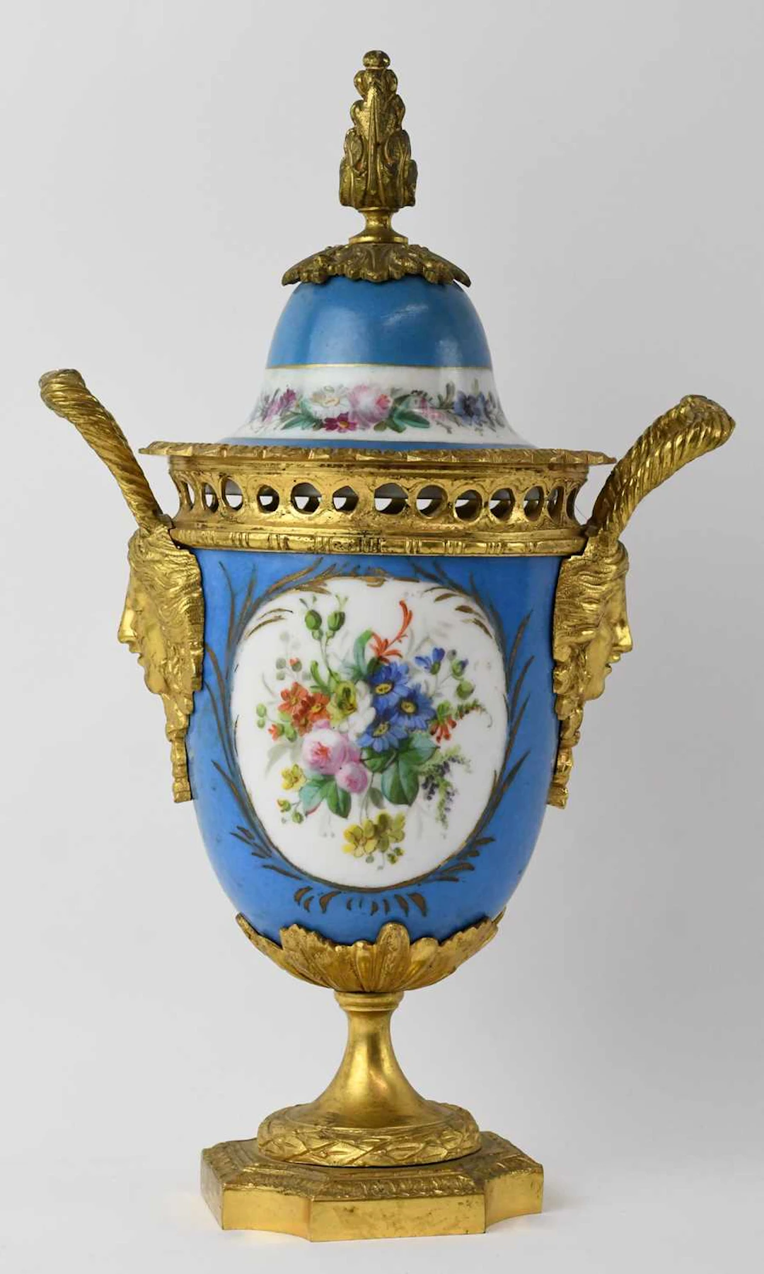 SÈVRES; a good late 19th century French blue ground hand...