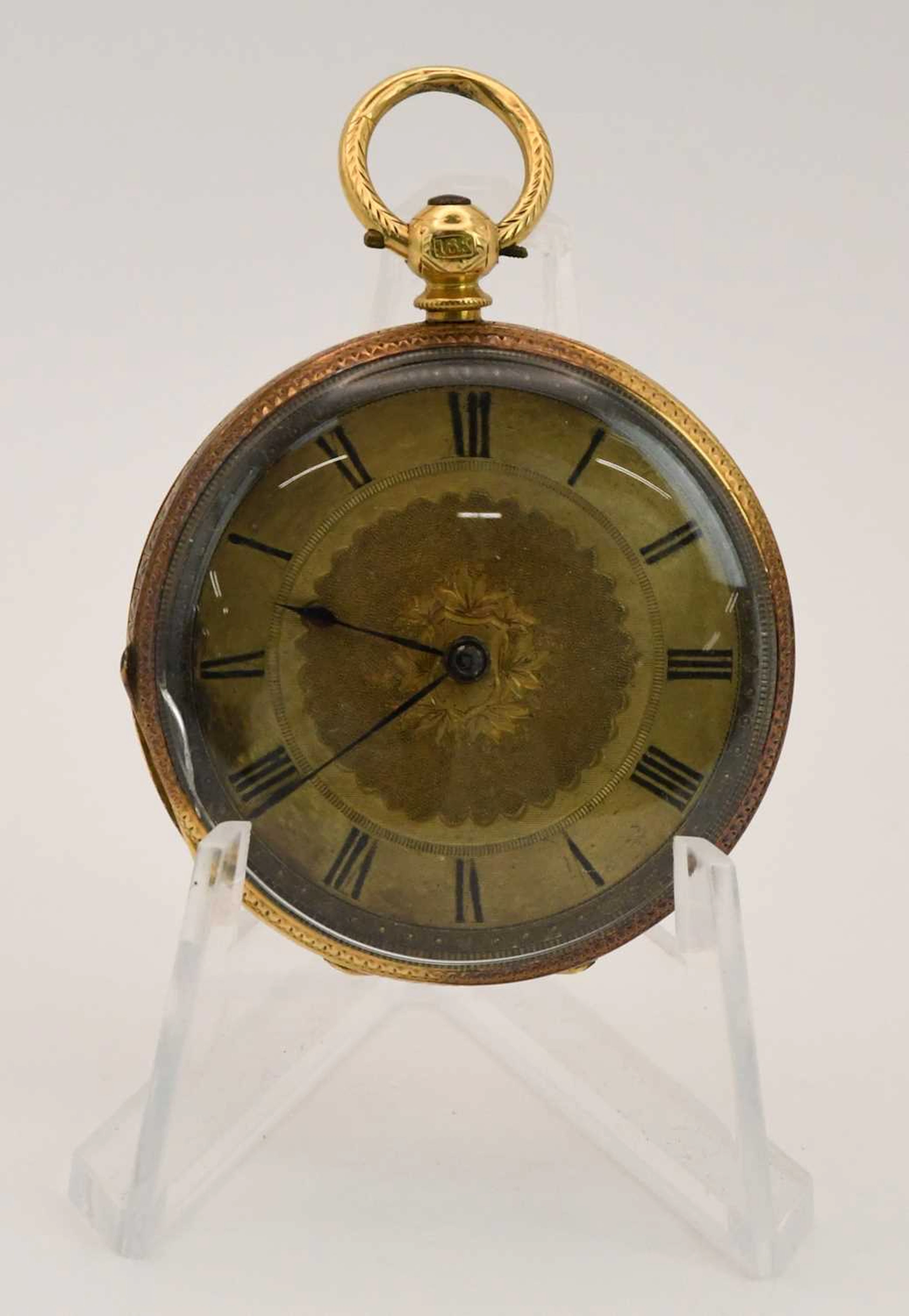 A late 19th/early 20th century 18ct yellow gold Continental fob watch