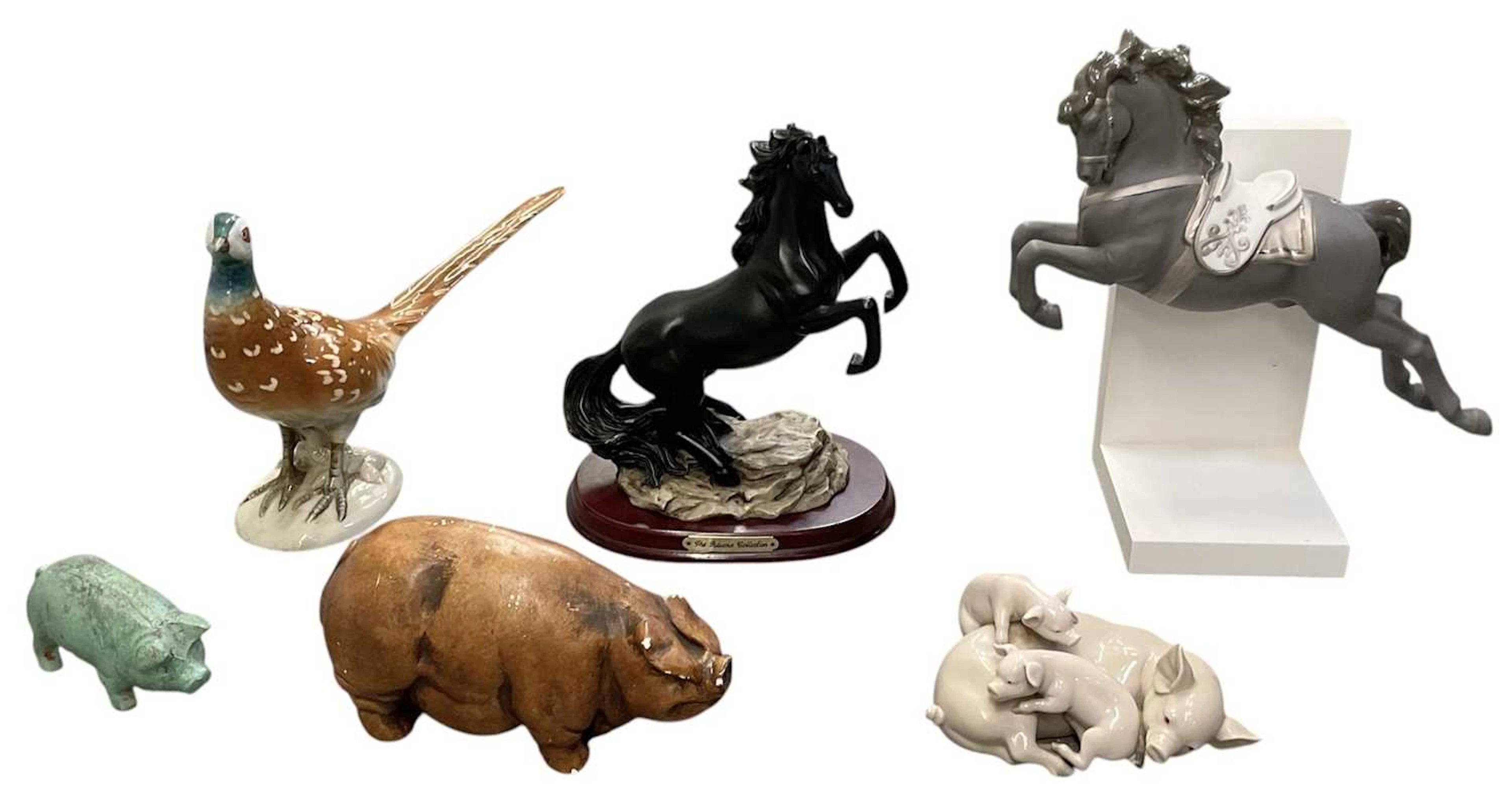 LLADRÓ; a large porcelain figure of a leaping horse