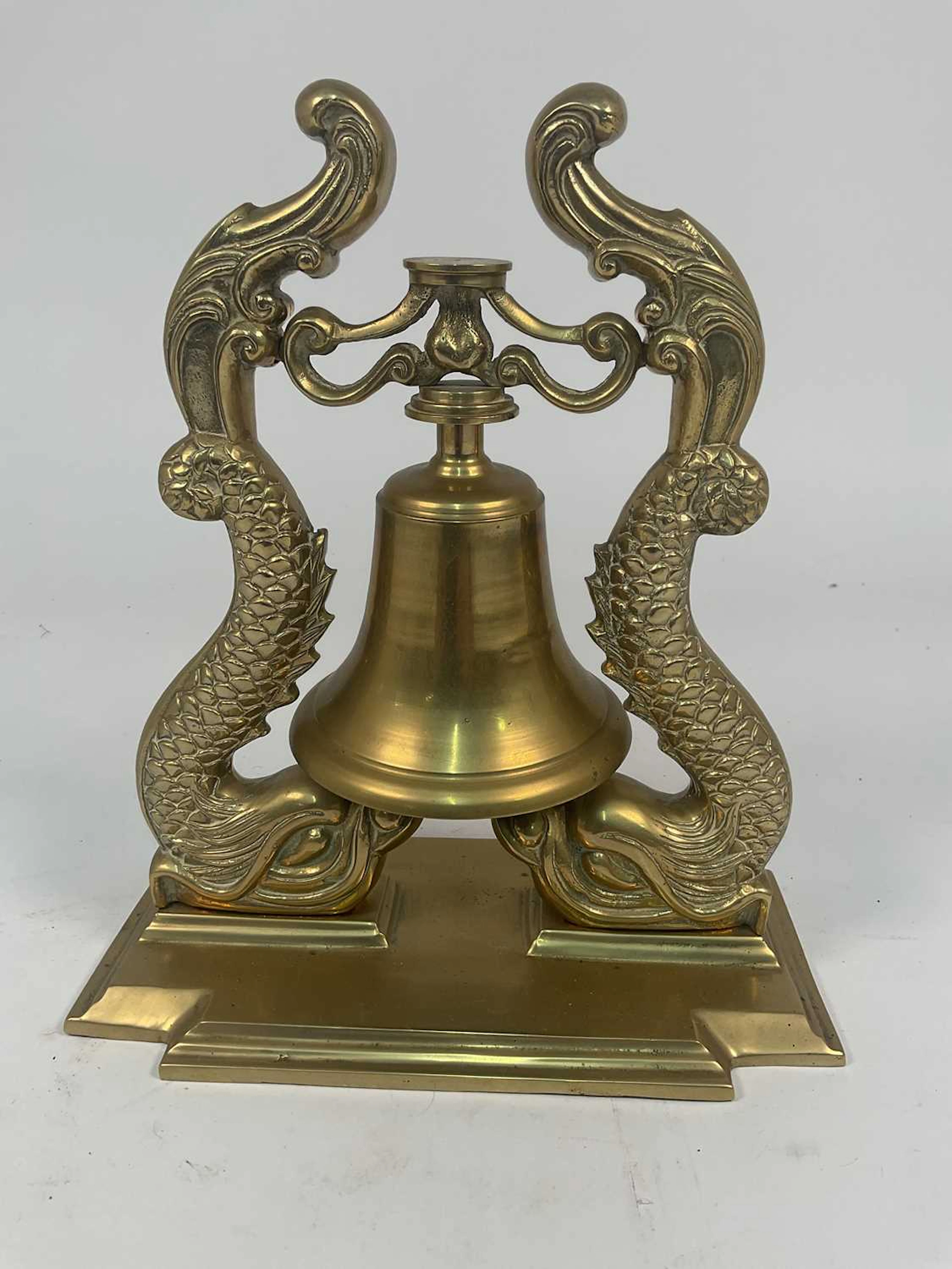 A 19th century brass table top bell