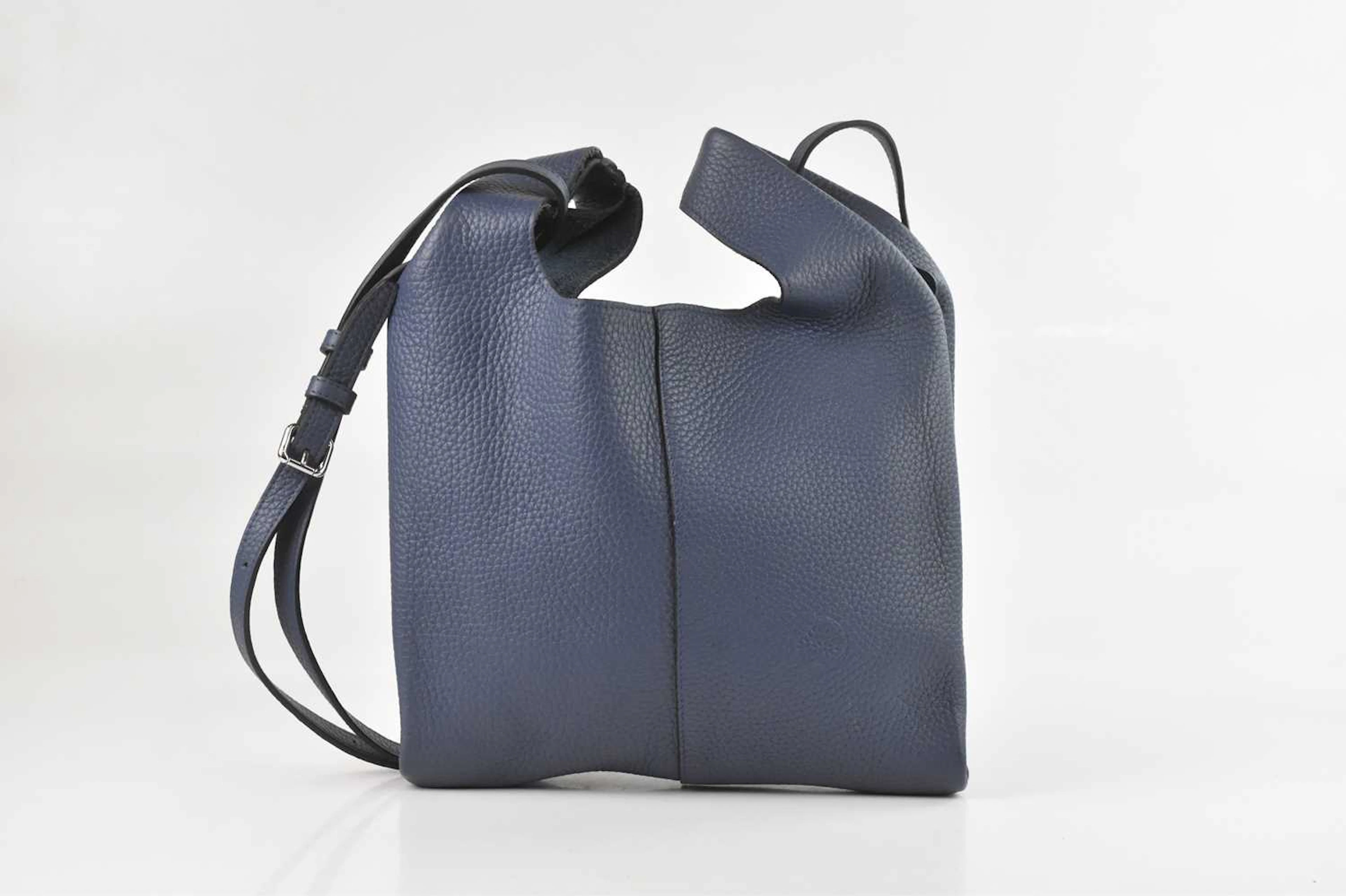 MULBERRY; a royal airforce blue heavy grained leather...