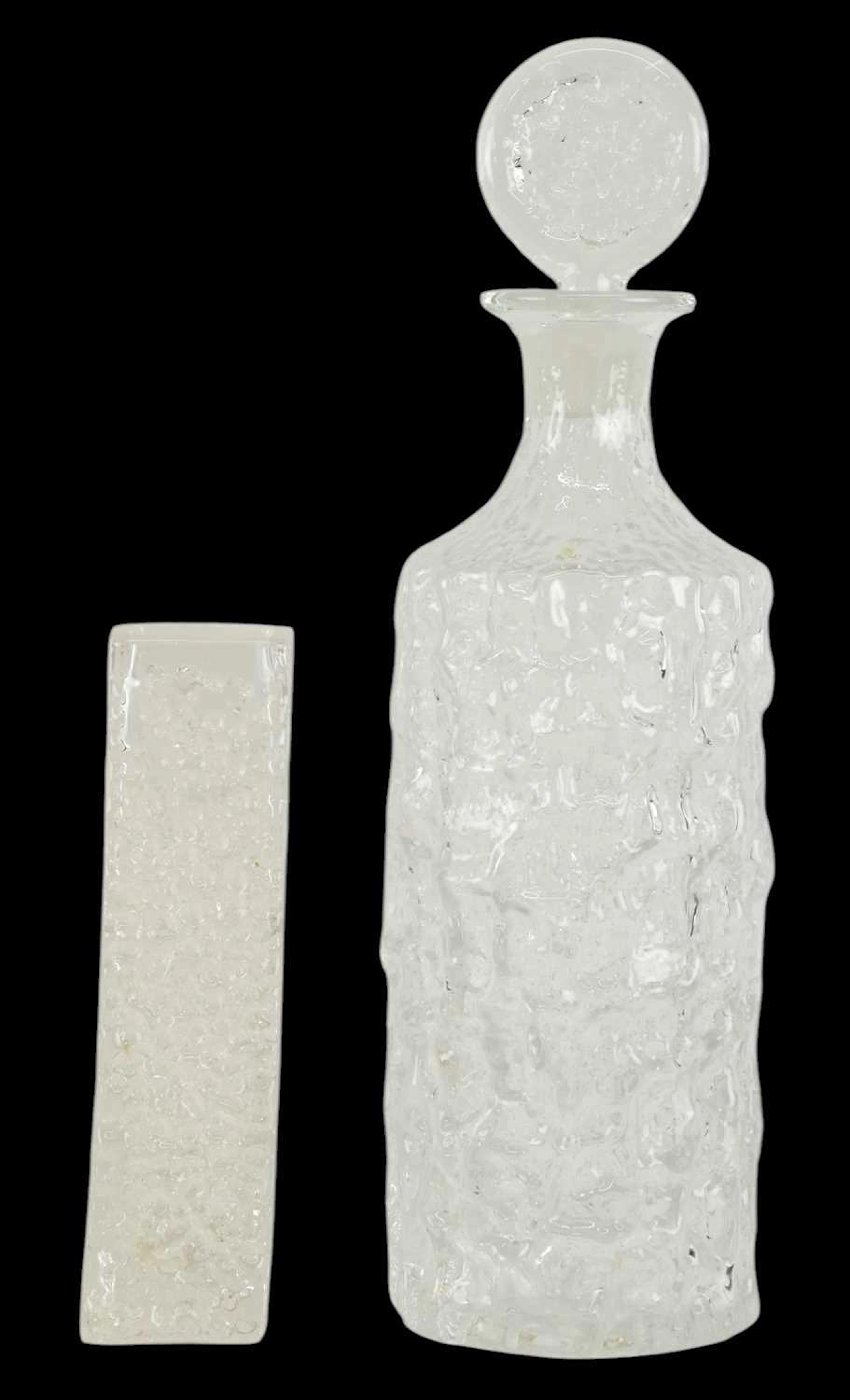 GEOFFREY BAXTER FOR WHITEFRIARS; a textured 'Bark' clear...
