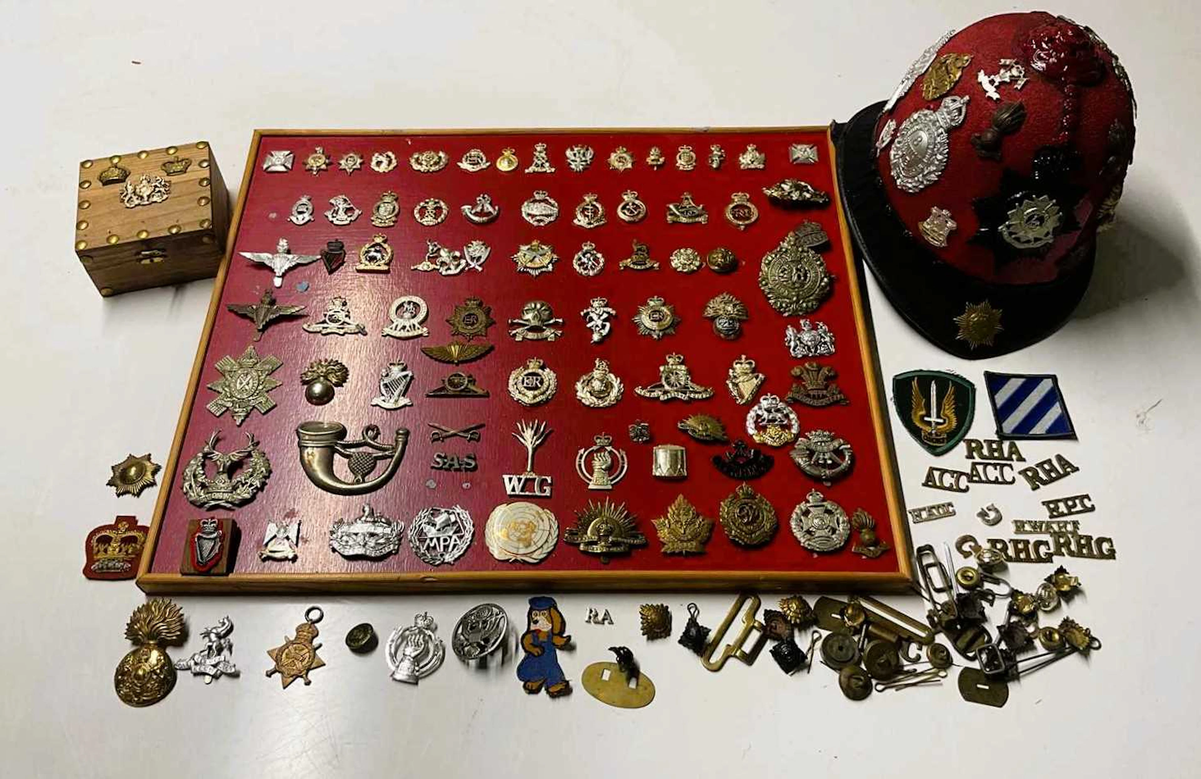 A collection of military badges