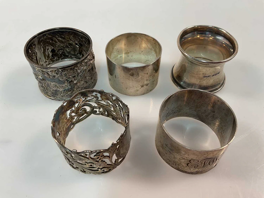 A Victorian hallmarked silver napkin rings