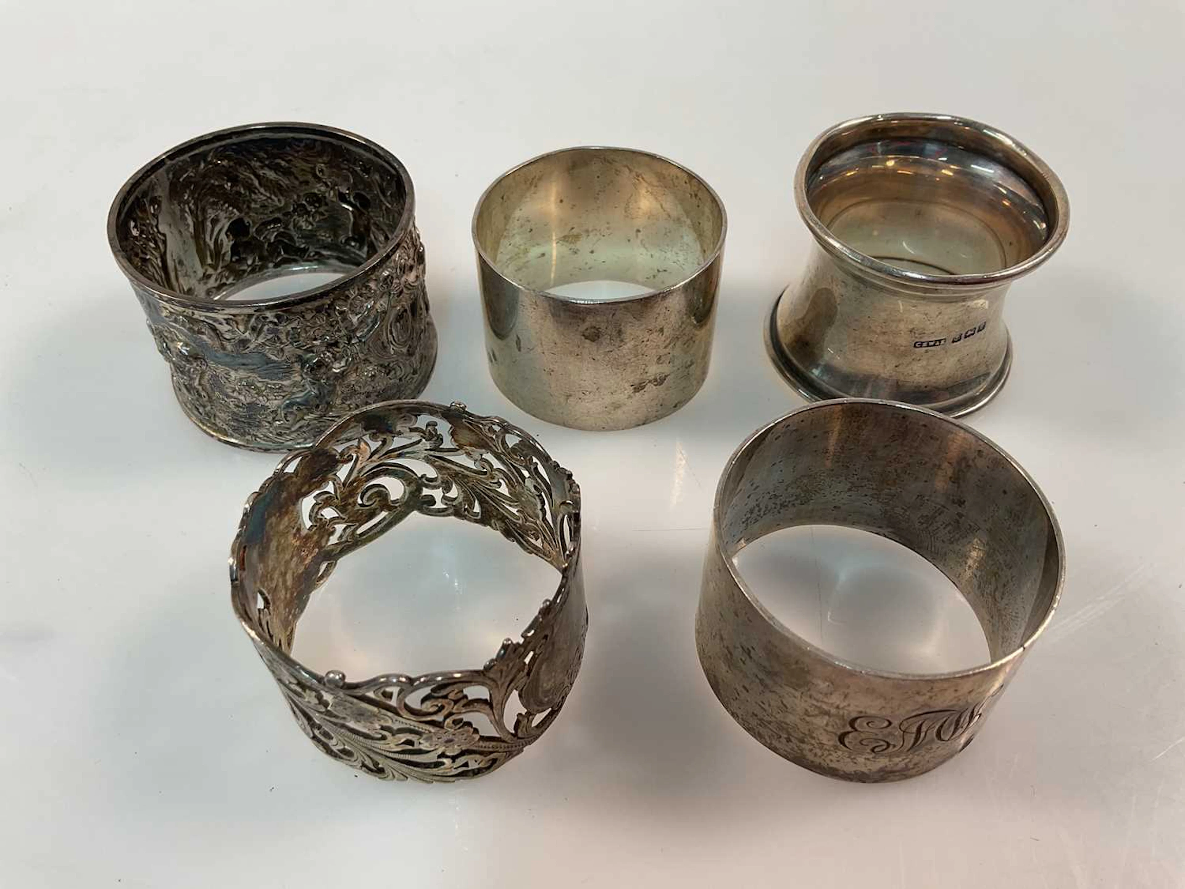 A Victorian hallmarked silver napkin rings
