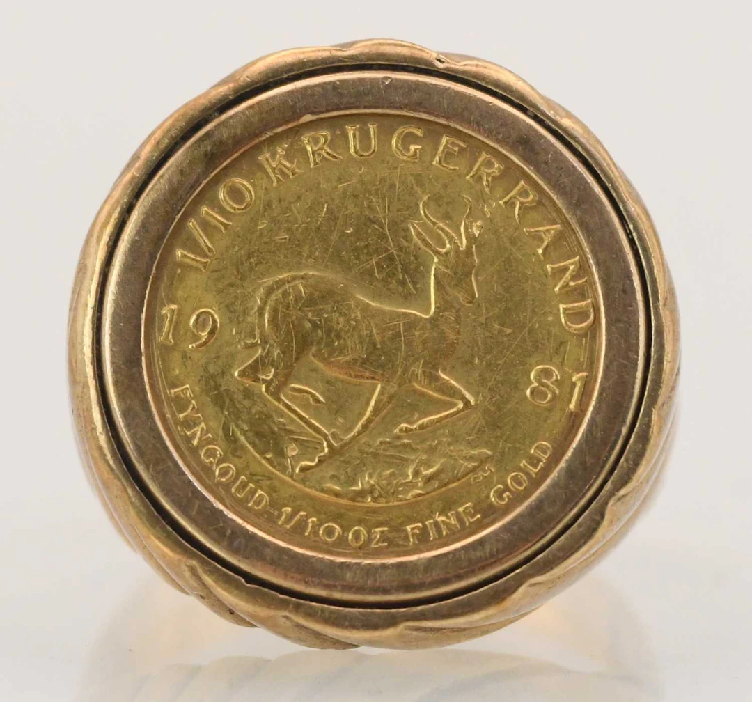 A 1981 South African 1/10 oz fine gold krugerrand
