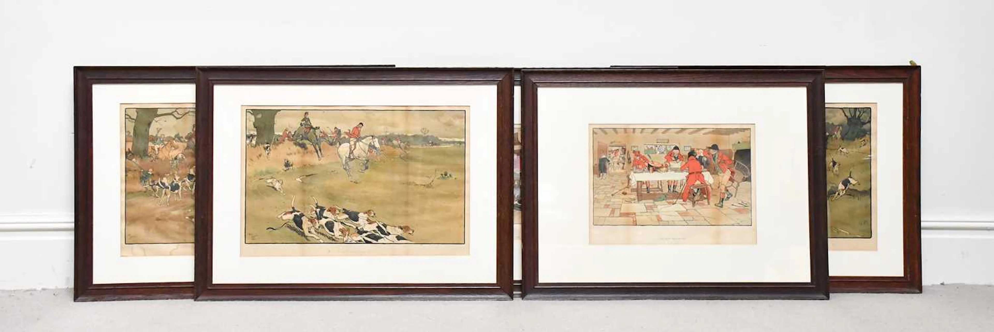 CECIL ALDIN; a collection of five hunting prints comprising 'The Hunt Breakfast'
