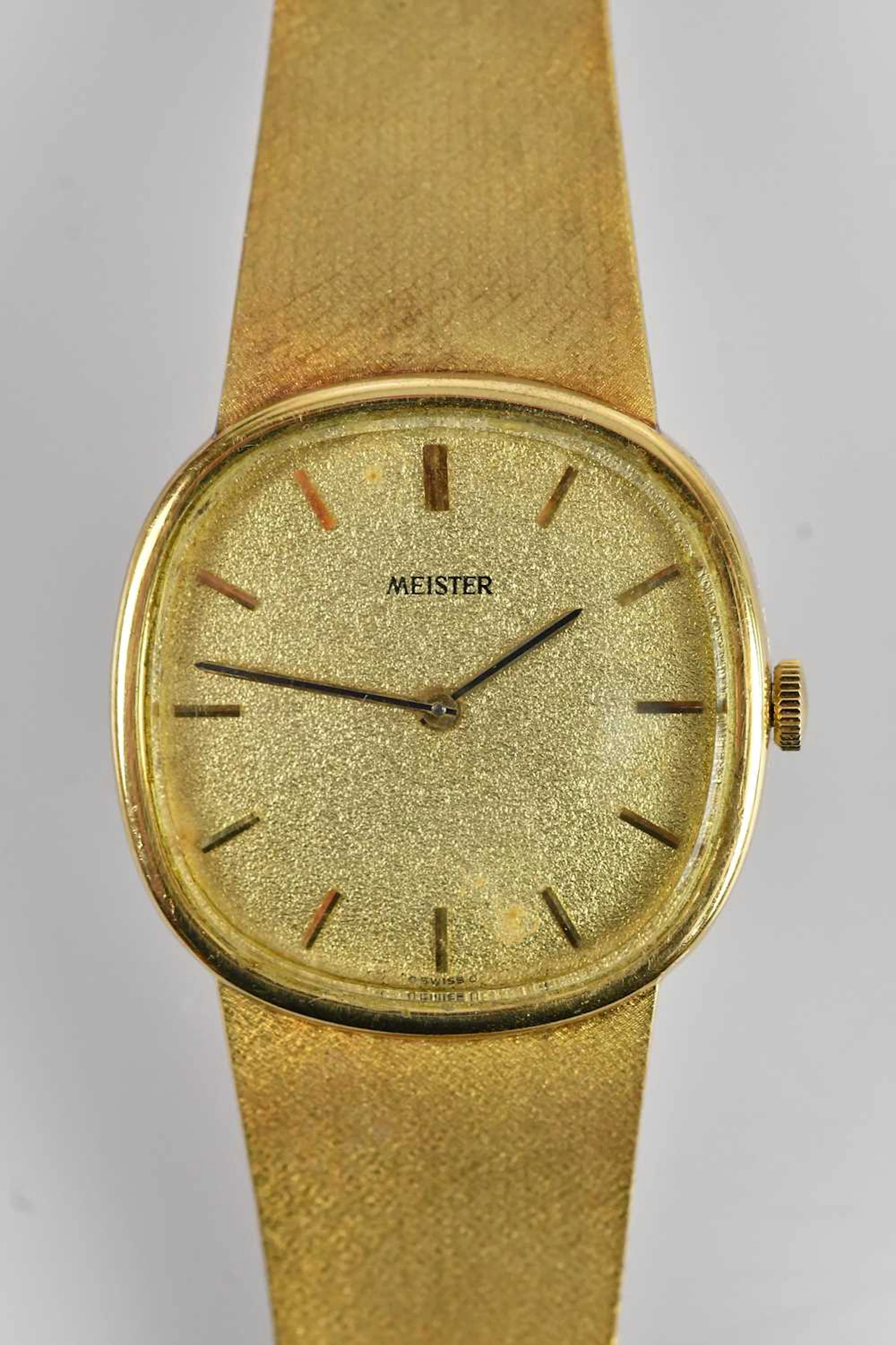 MEISTER; an 18ct gold cased wristwatch