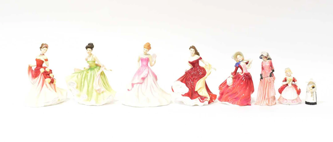 ROYAL DOULTON; seven figures of ladies comprising 'Maureen'
