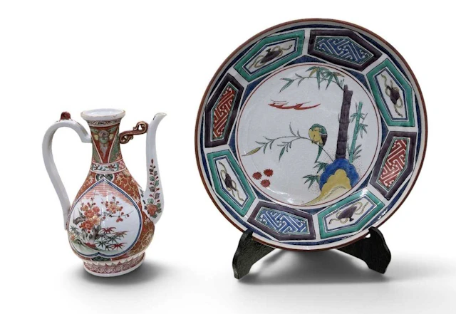 A modern Japanese hand painted porcelain charger