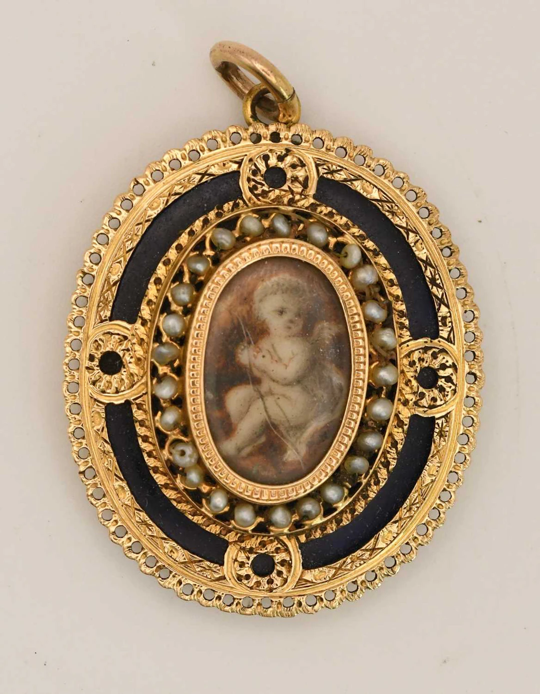 A good early 19th century French yellow metal black...