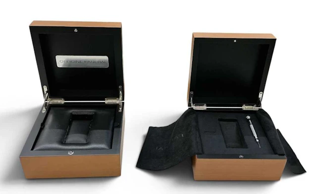 Two empty Panerai wristwatch boxes