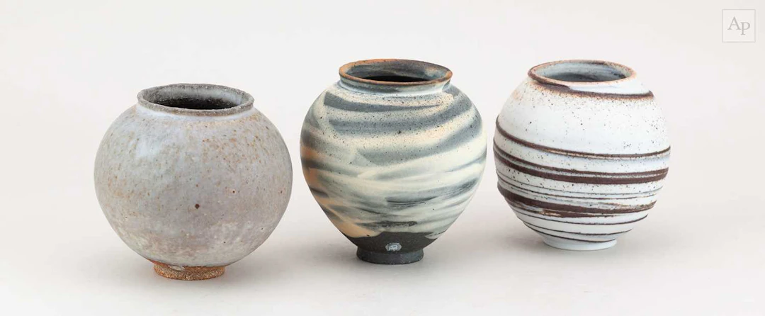 ADAM BUICK (born 1978); a trio of mini stoneware and...