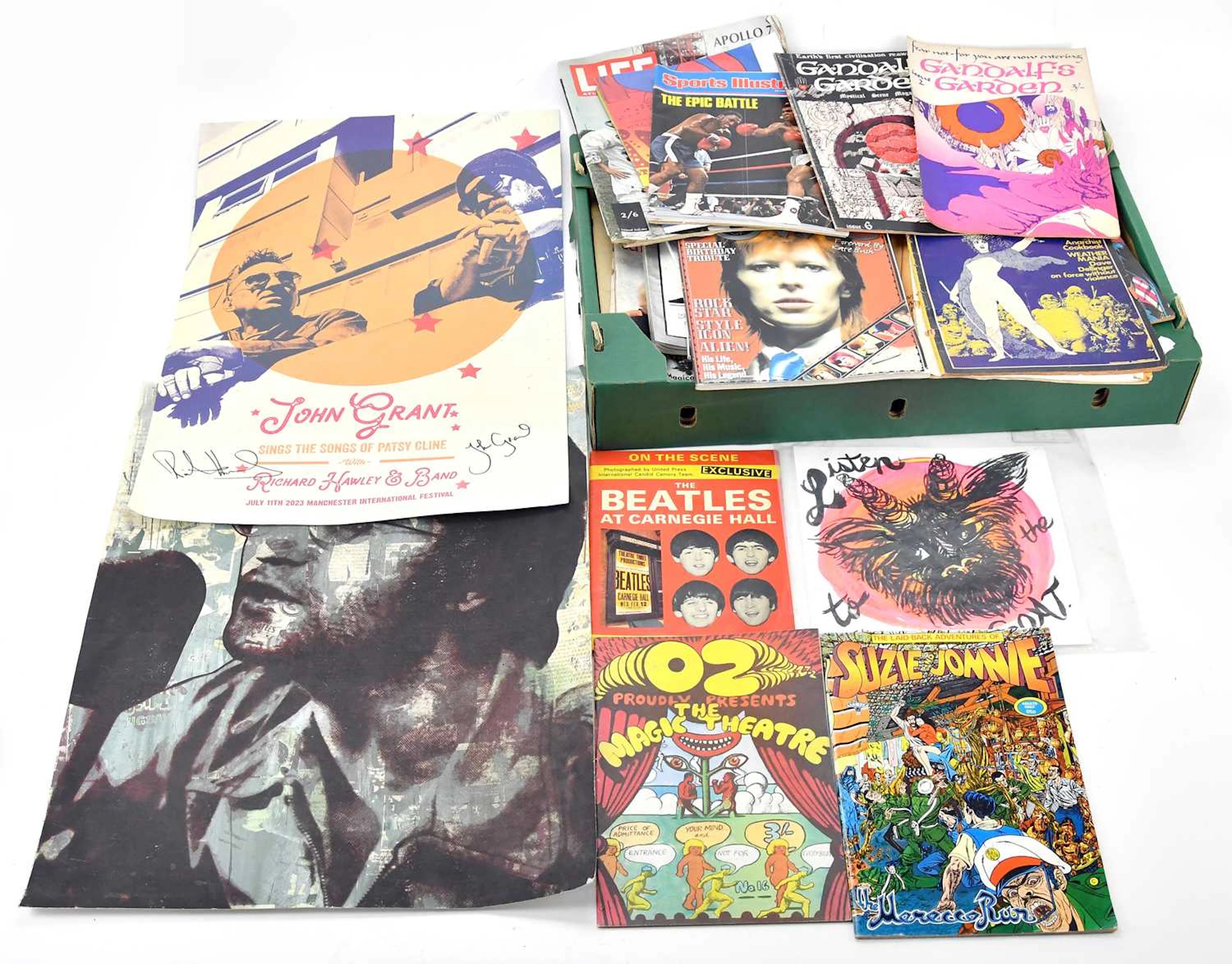A miscellany of magazines and publications including OZ