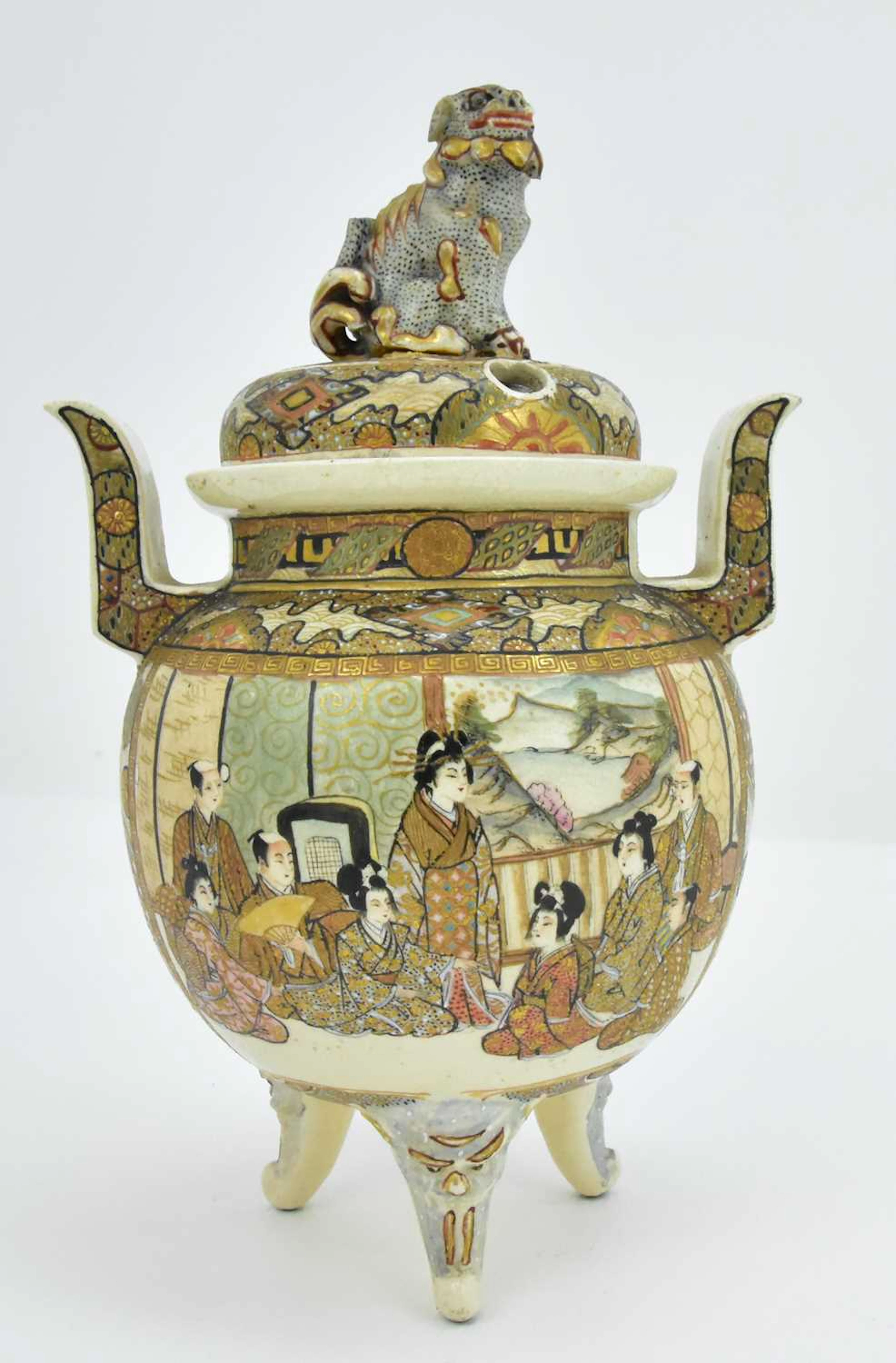 A 19th century Japanese Satsuma incense burner/koro