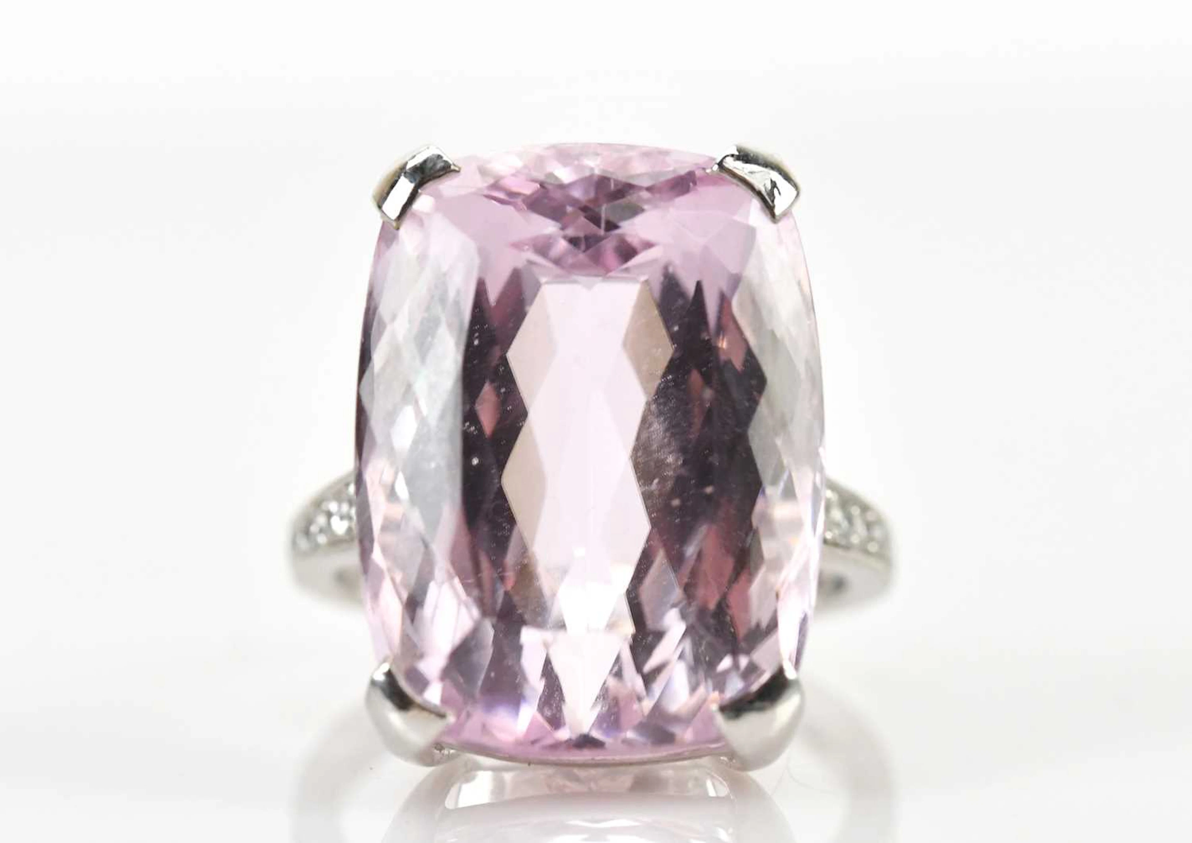 BOODLES; a platinum kunzite and diamond dress ring