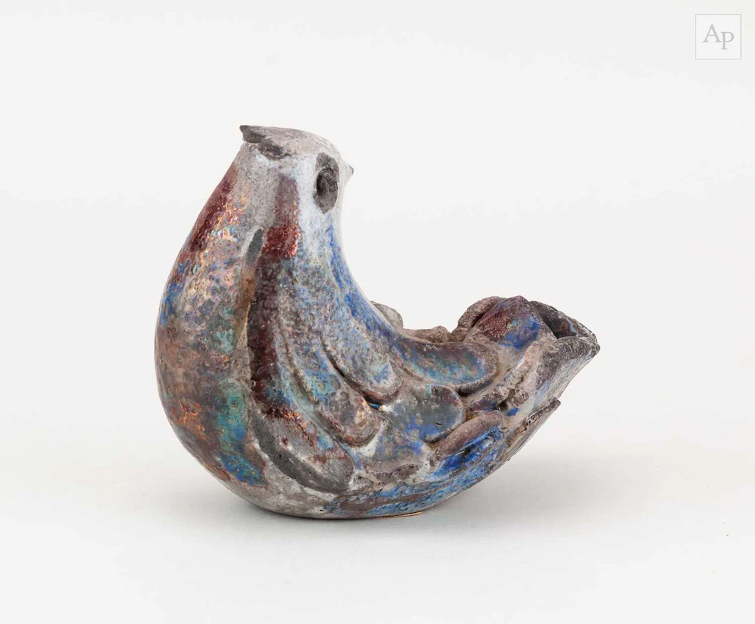 BEN BATES; a raku sculpture of a bird
