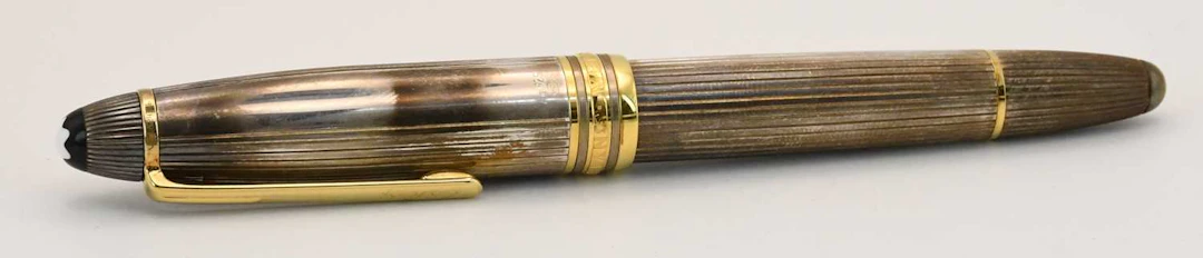 MONTBLANC; a cased 925 silver yellow metal mounted 'Meisterstück' fountain pen