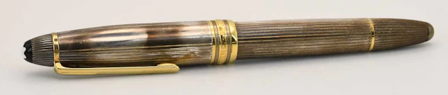 MONTBLANC; a cased 925 silver yellow metal mounted 'Meisterstück' fountain pen