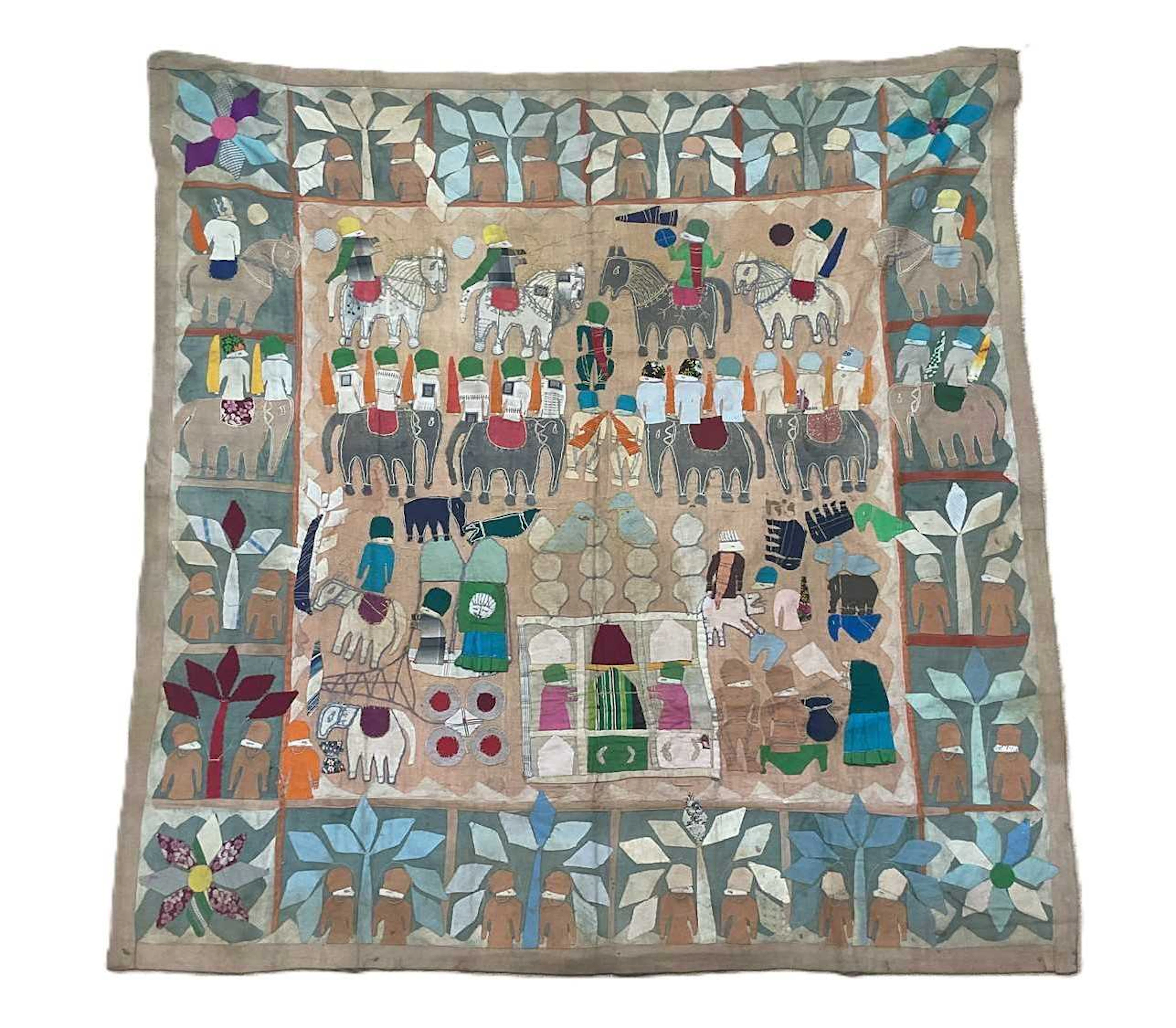 An early 20th century Indian Kanduri shrine embroidered...
